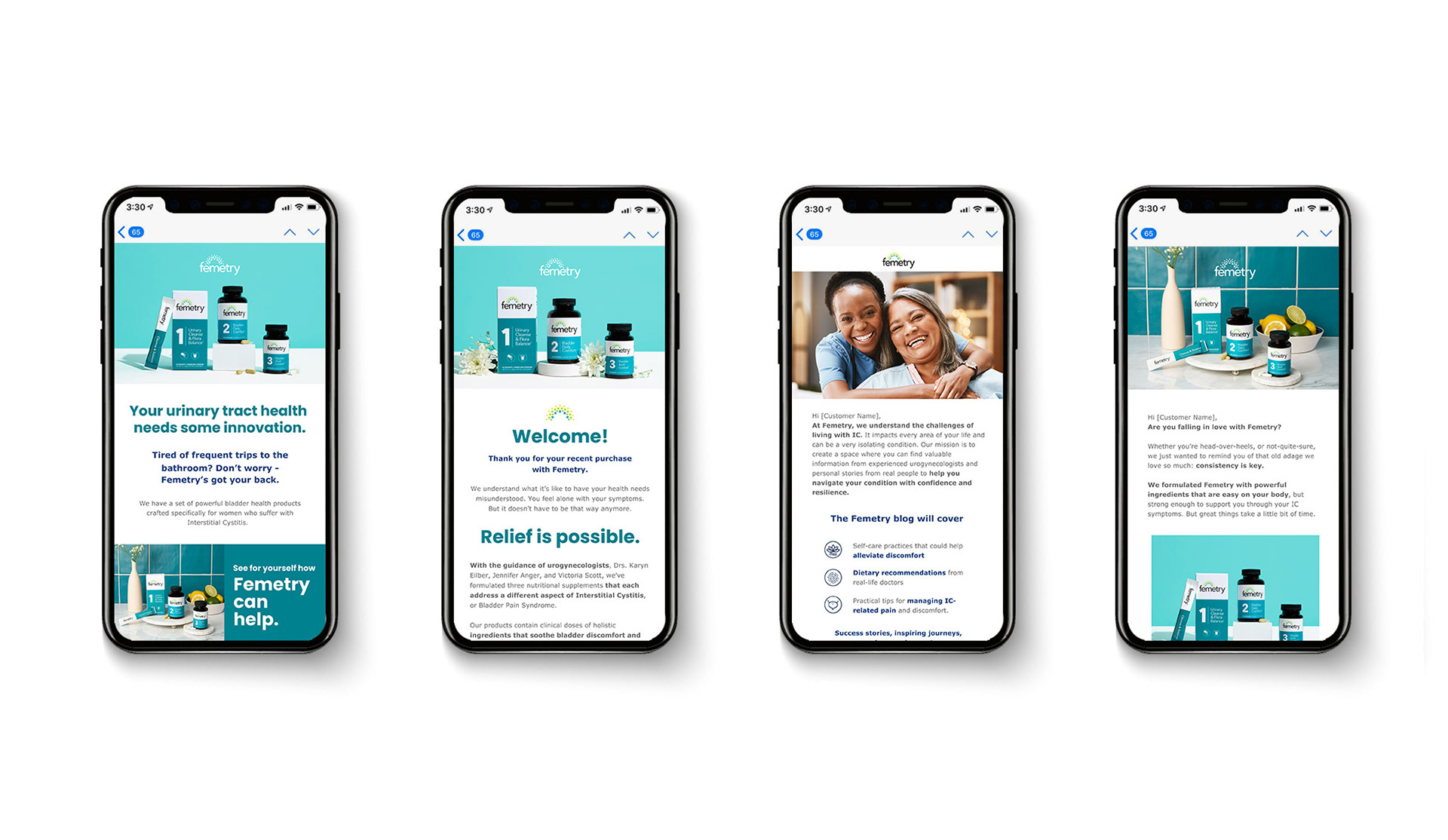 Femetry launch email + post purchase emails