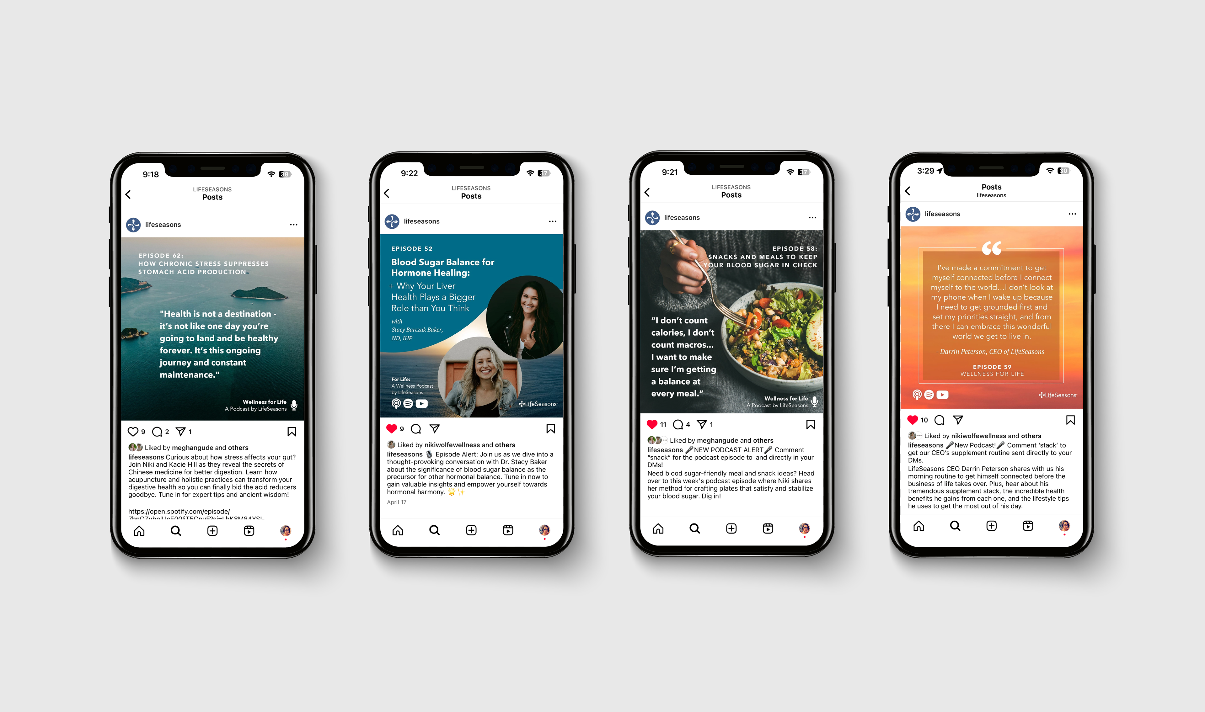 Instagram posts advertising podcast episodes