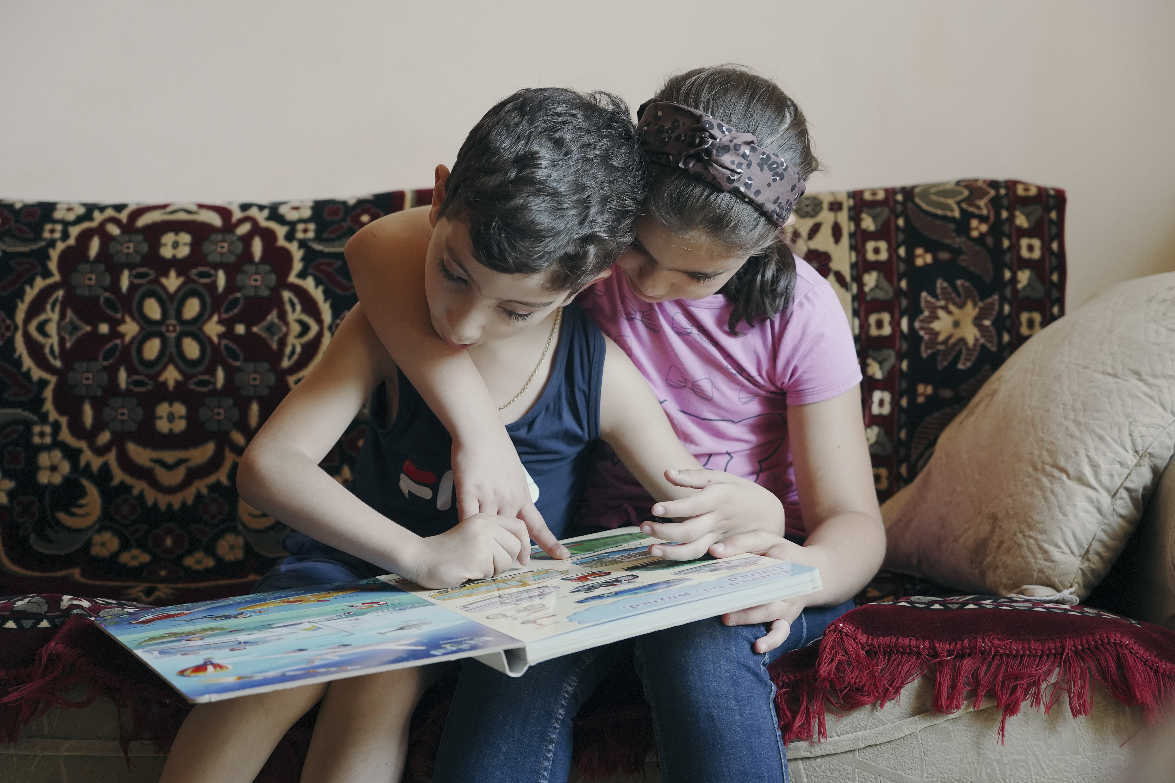 Donara, 9, and Felix missed several months of online schooling because the family did not have a computer or smartphone. The charity Caritas provided them with a computer late in 2020 so the children could study.