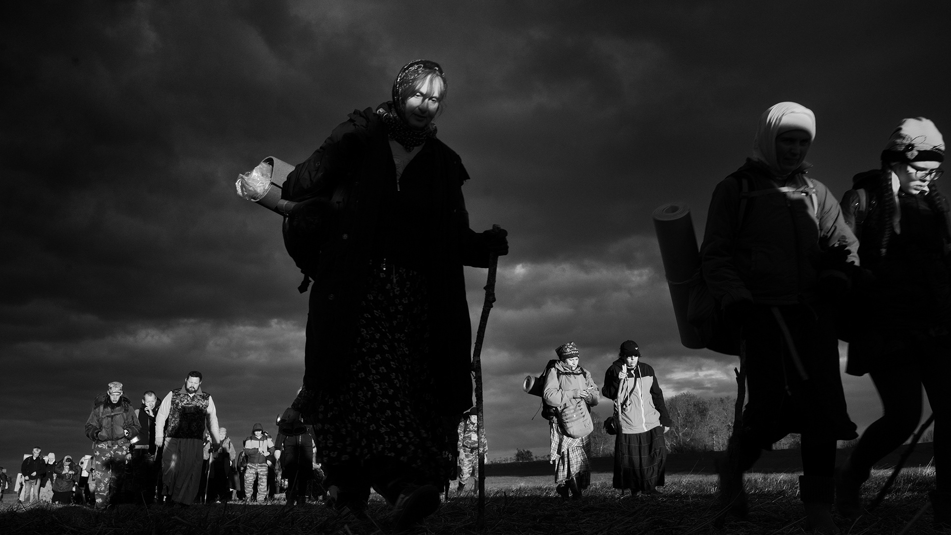 Pilgrims take part in the religious procession