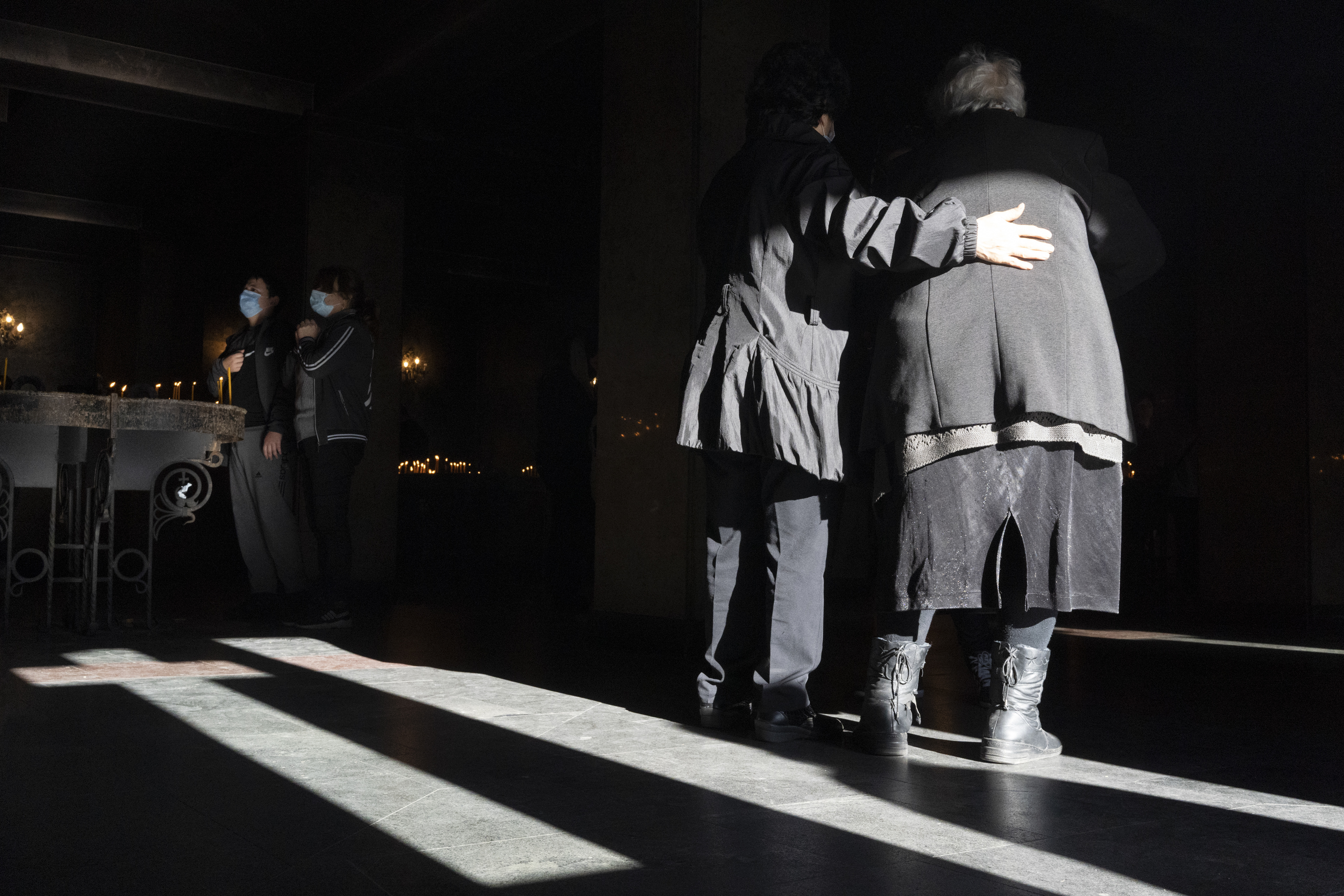 People visit a church amid the outbreak of the coronavirus disease (COVID-19) in Yerevan, Armenia November 8, 2020. Picture taken November 8, 2020. REUTERS/Artem Mikryukov