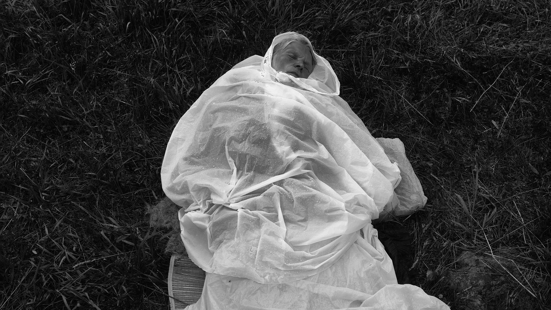 A pilgrim sleeps