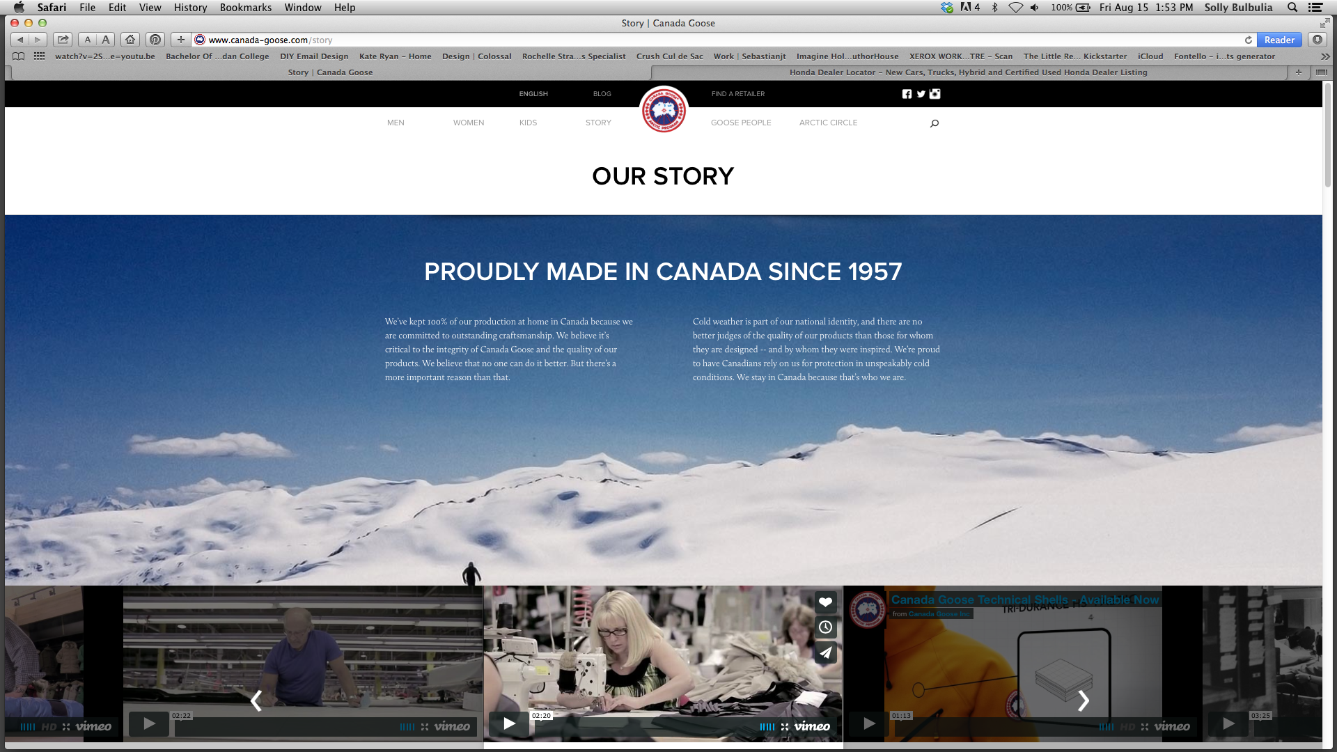 Canada goose 2025 web design