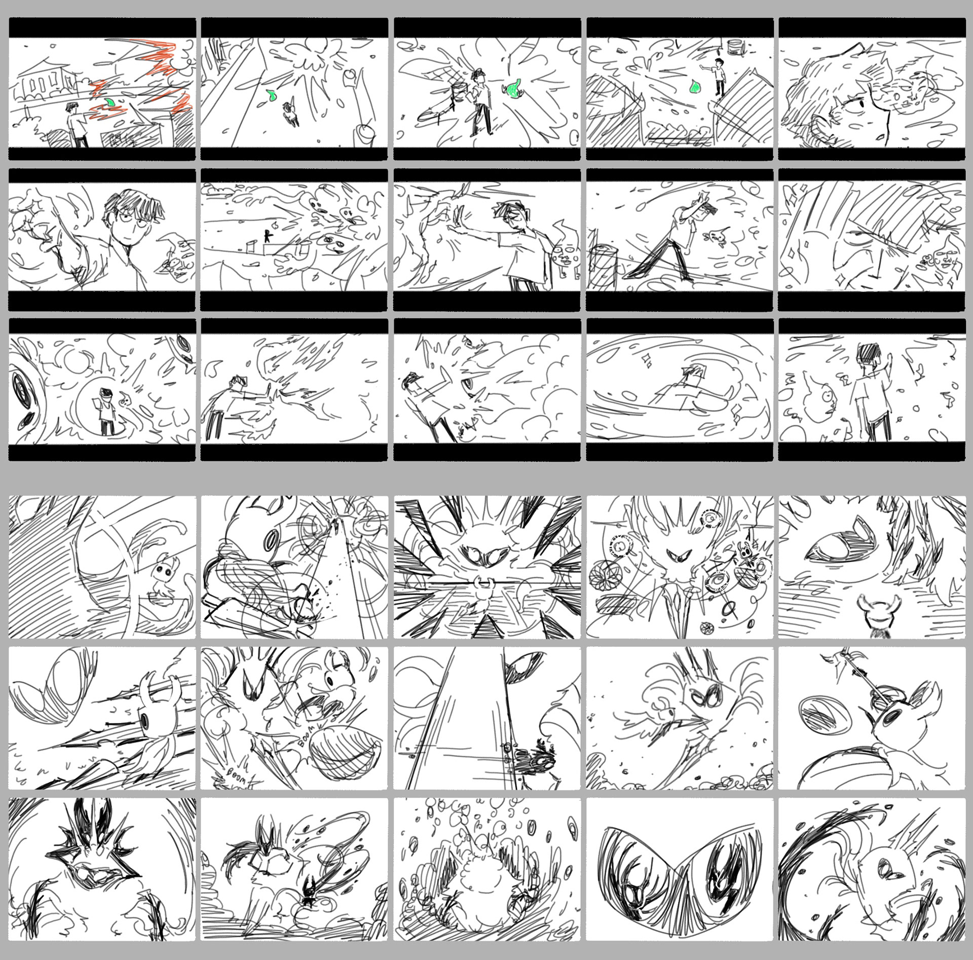 "Mob Psycho 100" & "Hollow Knight" concepts