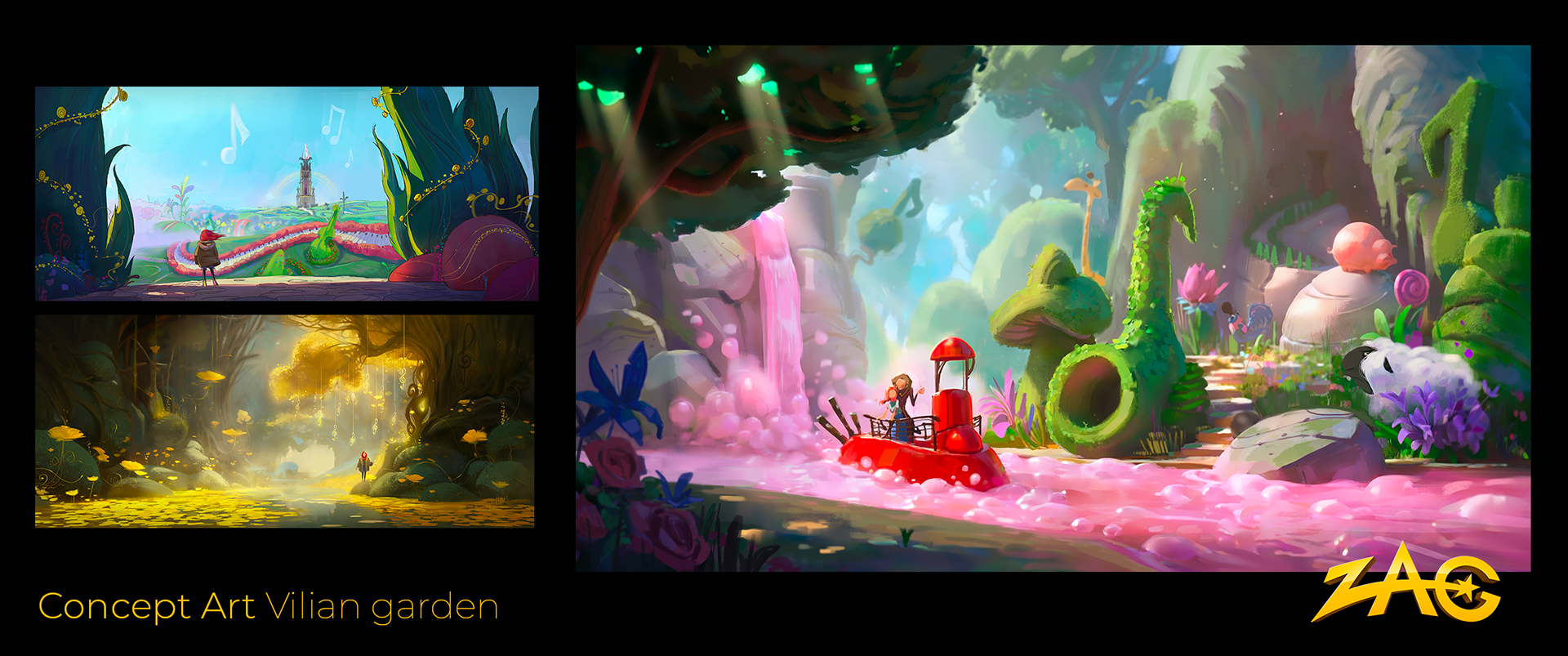 Concept art of the villain garden for Melody at Zagtoon Miraculous Ladybug– Benjamin Guillon