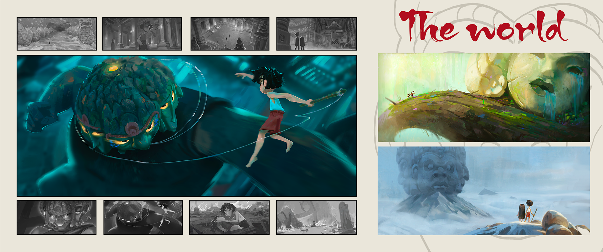 Le Paradis Défendu – world exploration and environment frames, by Benjamin Guillon