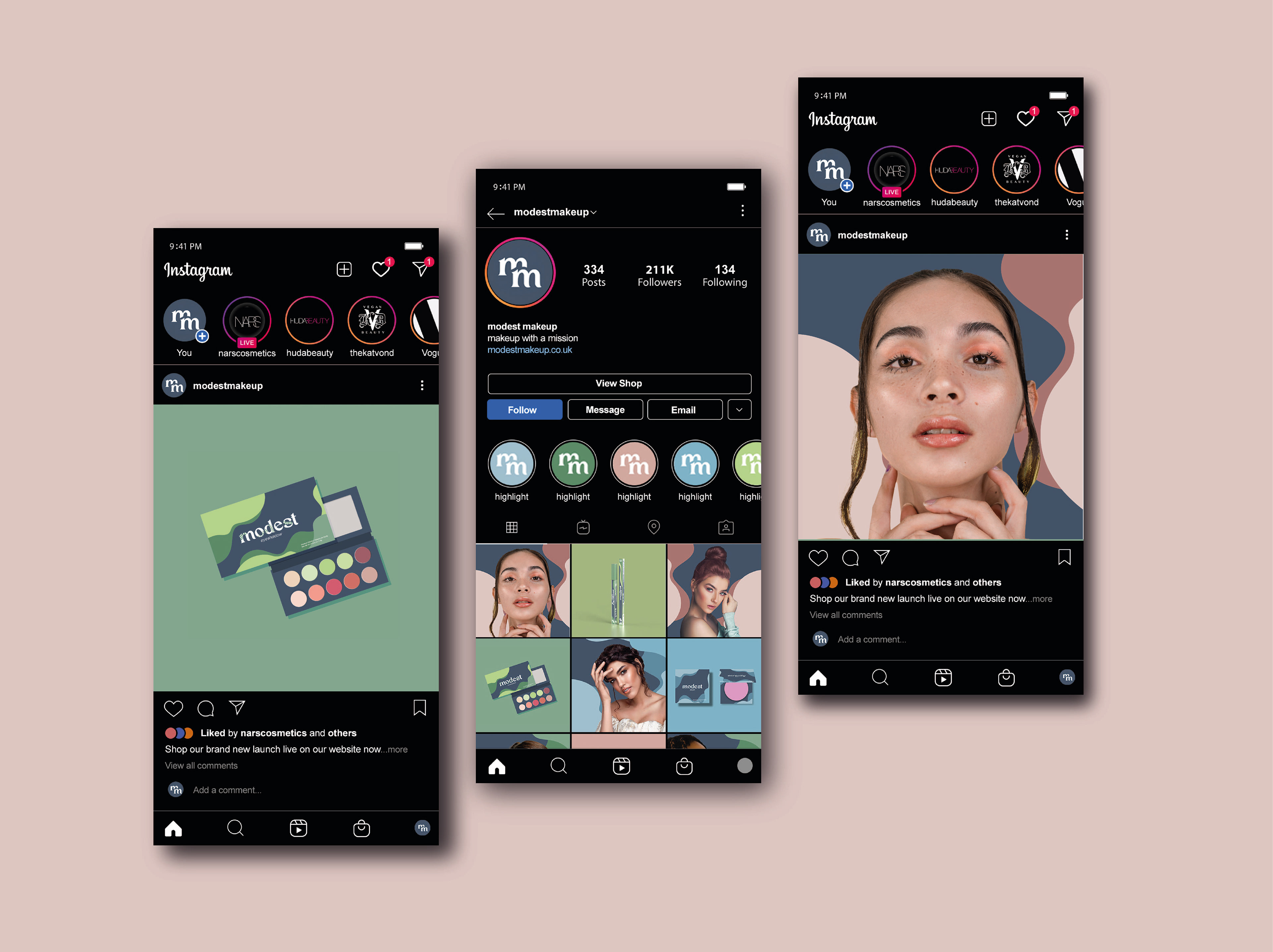 Instagram page featuring designed social media posts