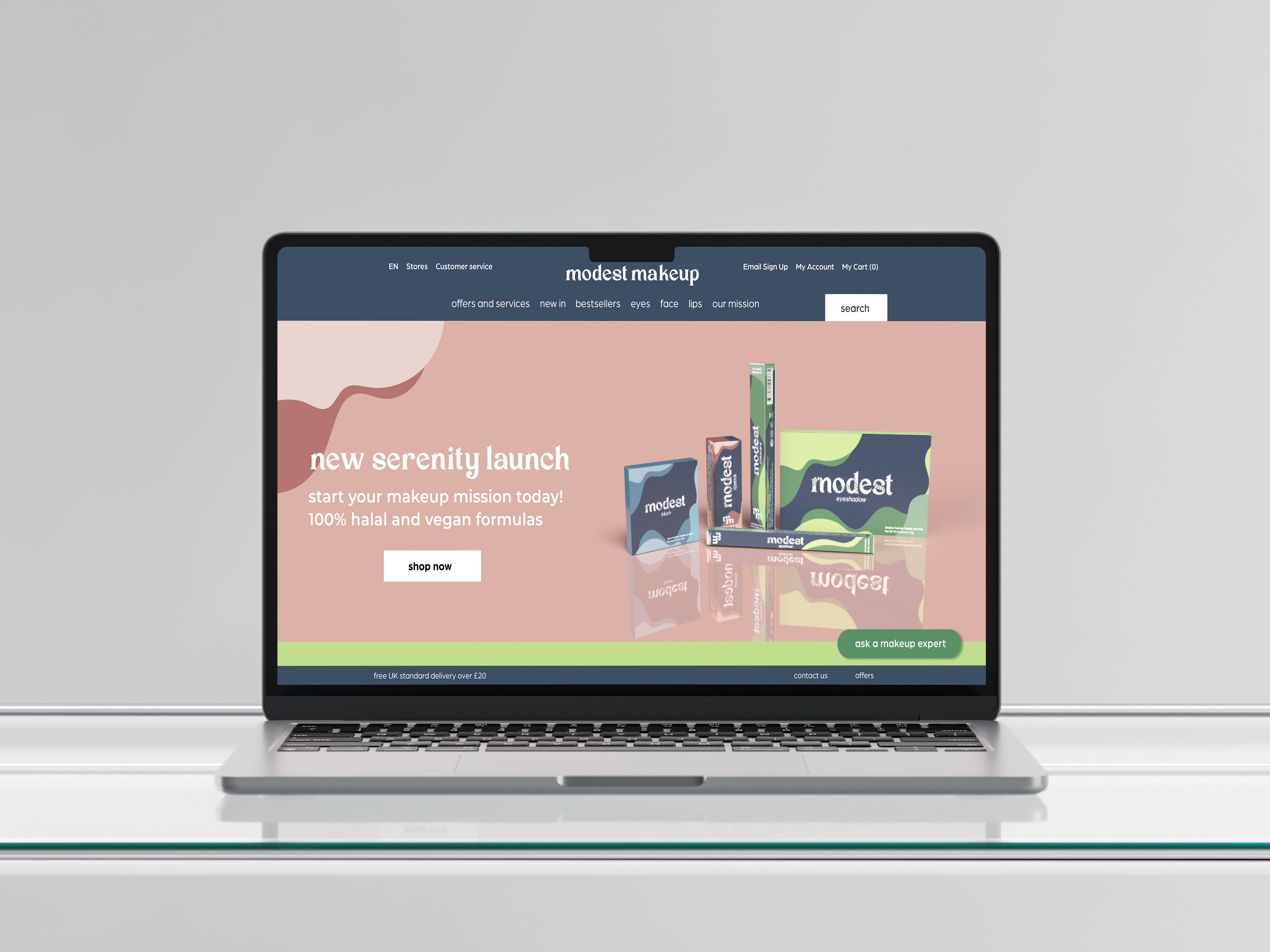 Website featuring the new product launch