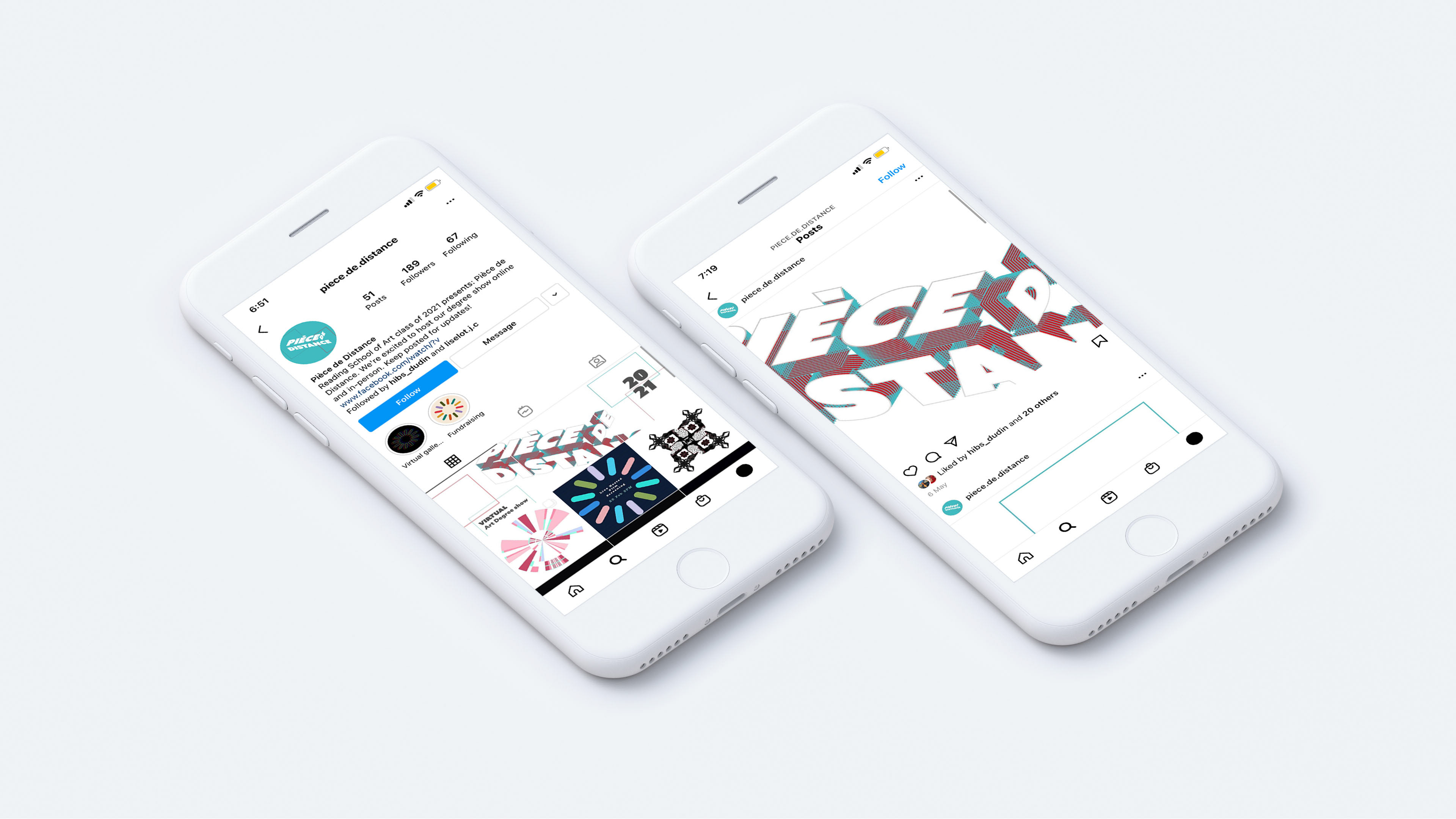 Instagram page and posts