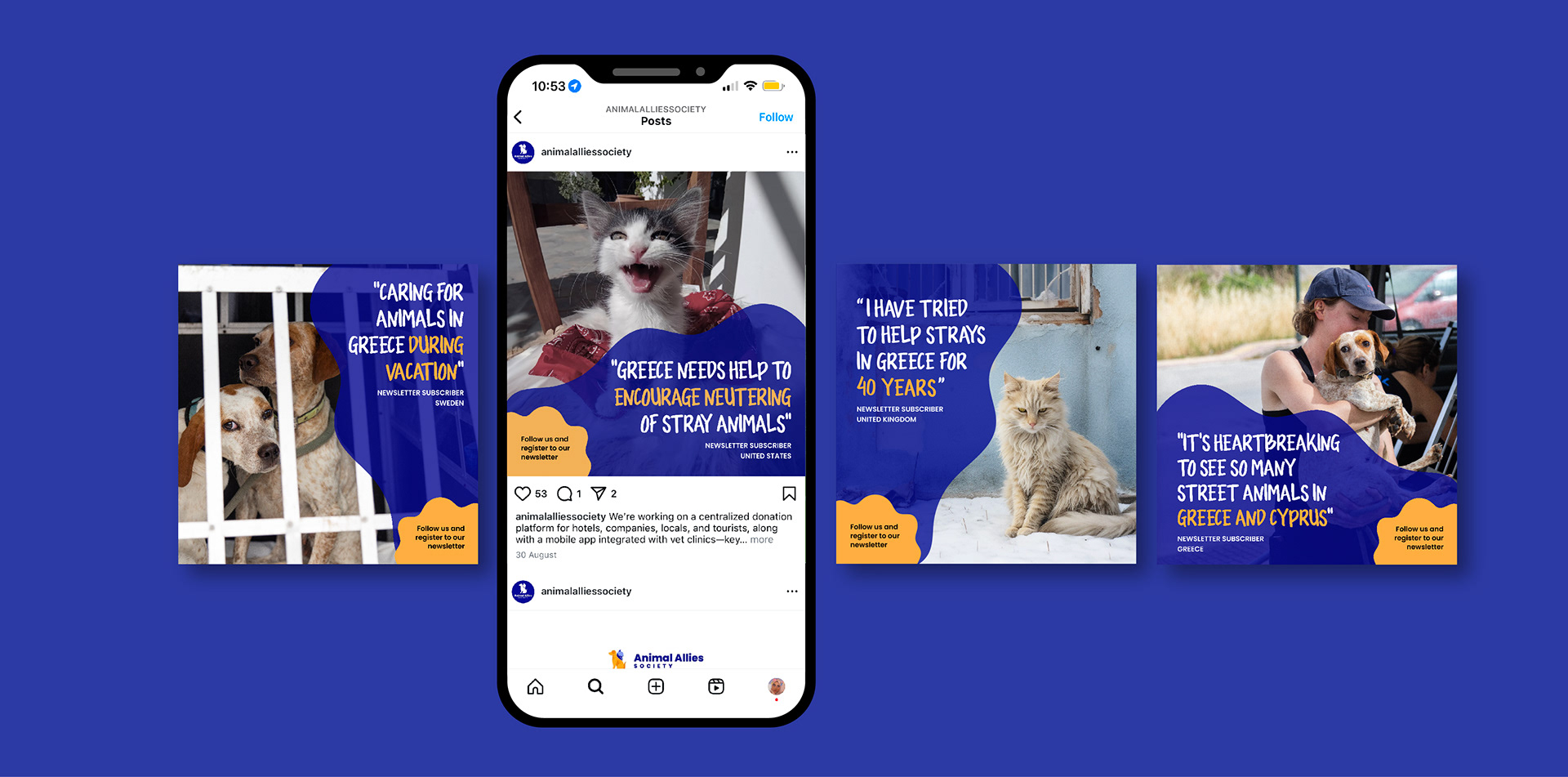 Instagram page featuring designed social media posts