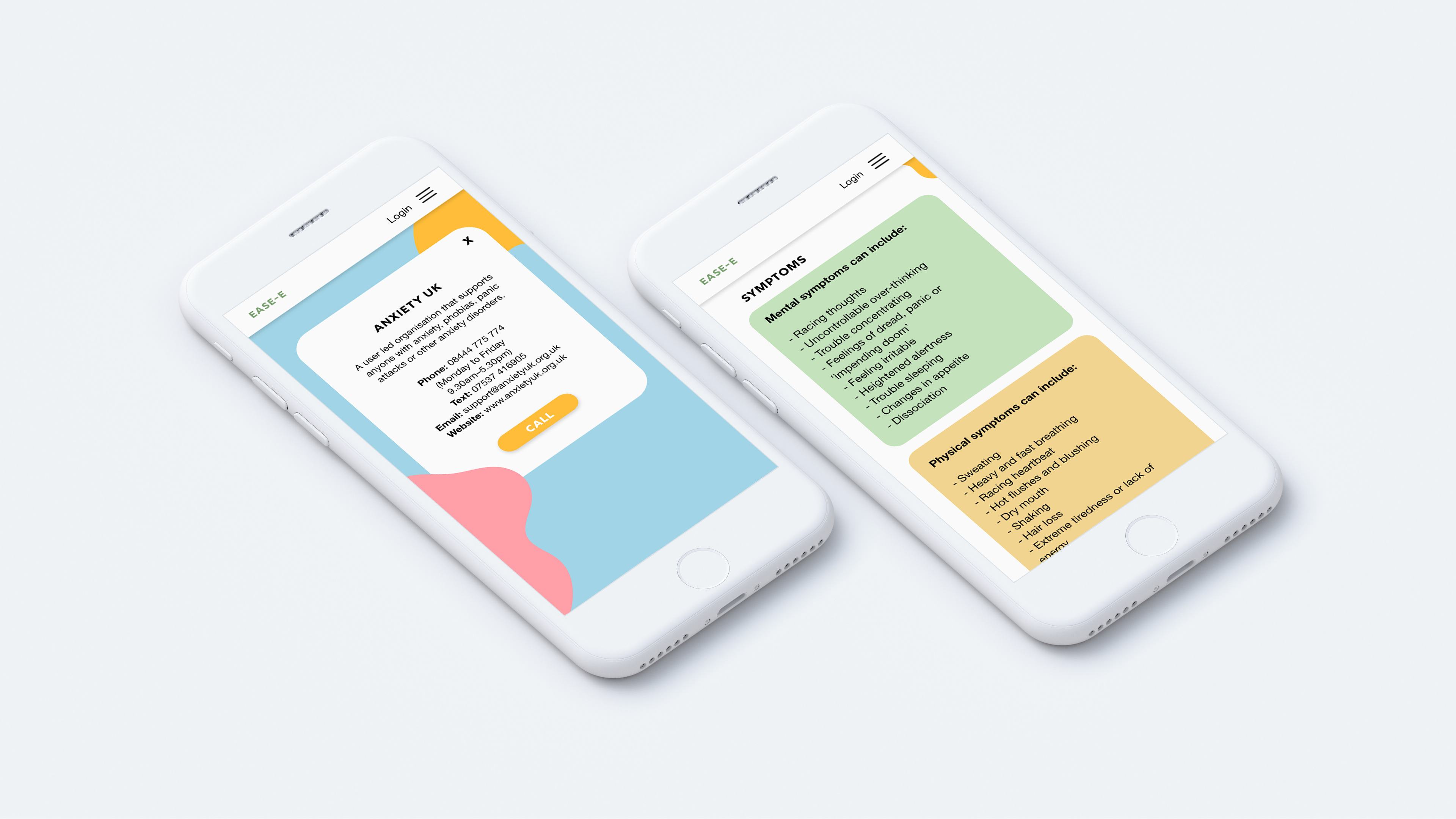 Screens of mobile site