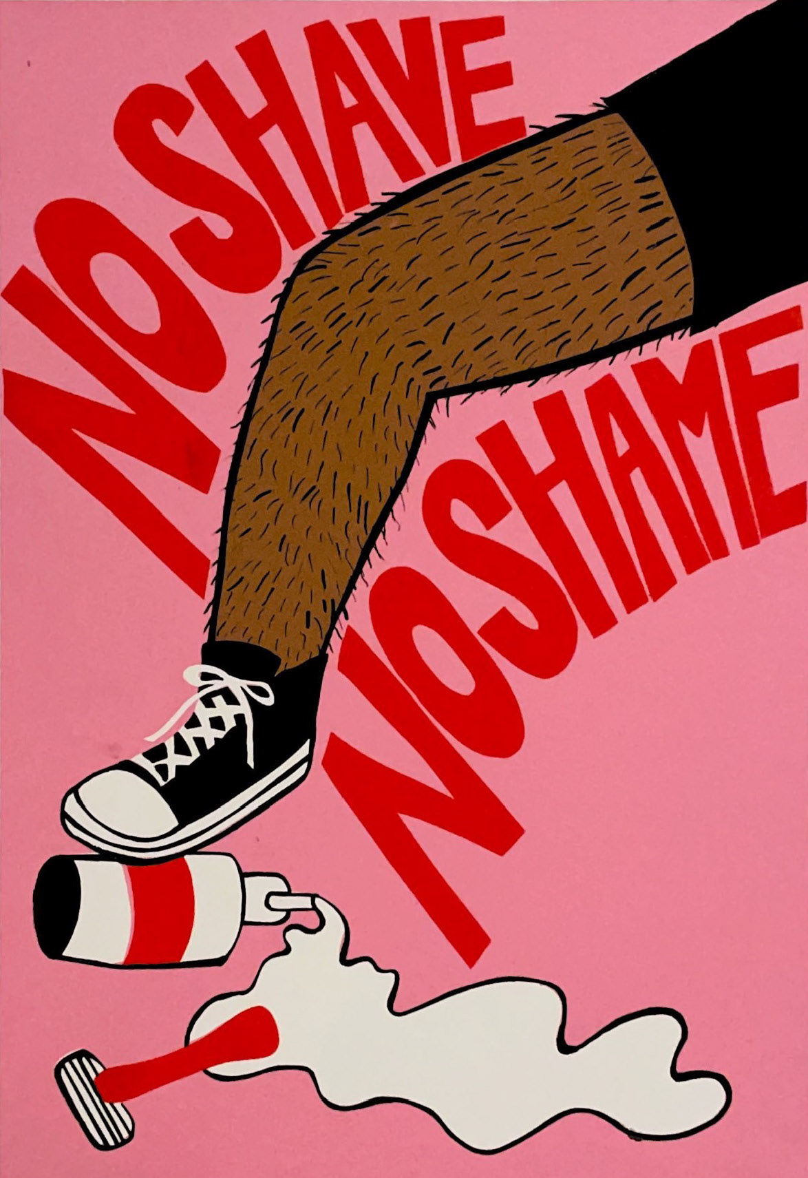 No Shave No Shame. Screen Printed. 2023