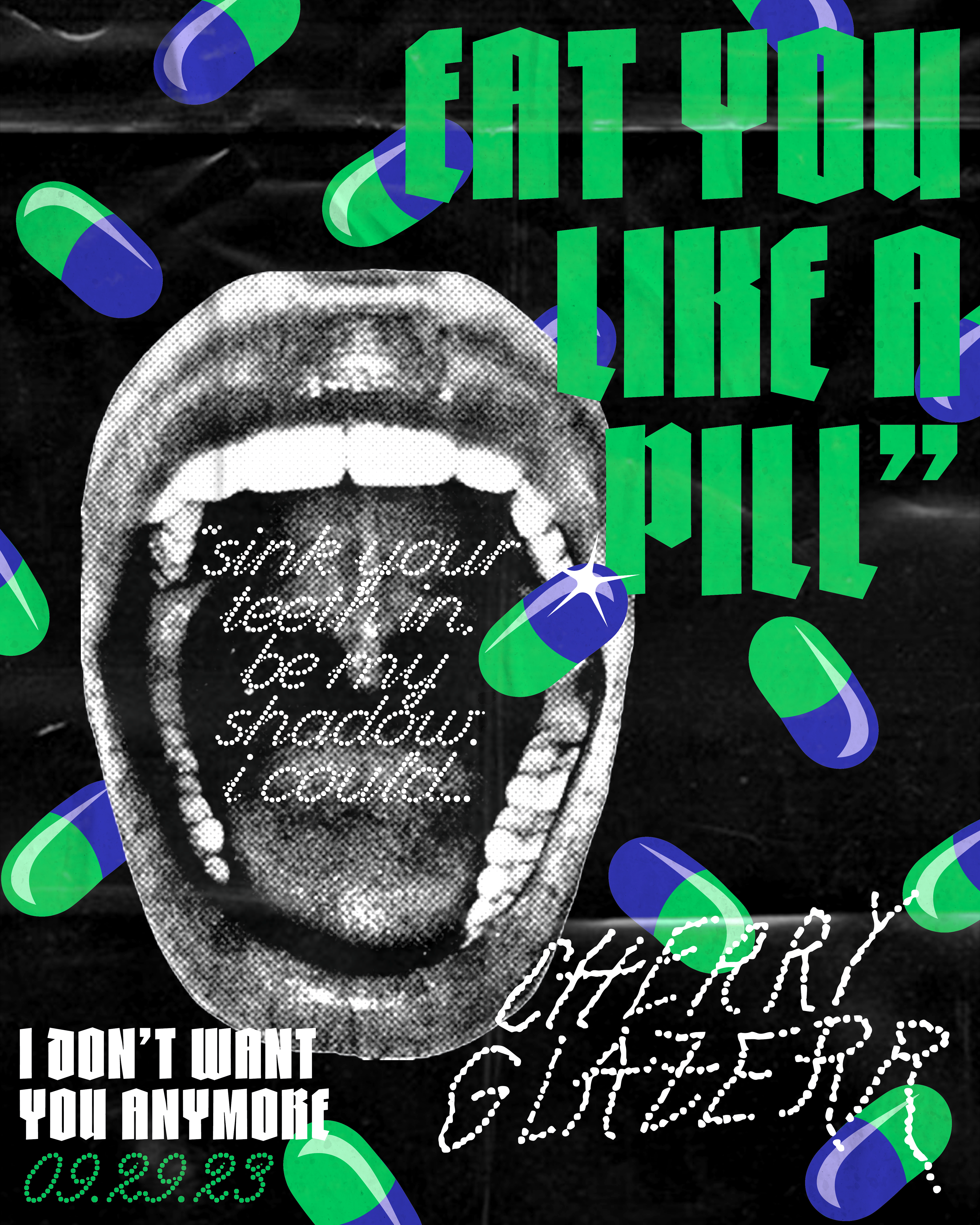 Cherry Glazerr Lyric Poster. Adobe Illustrator. 2024