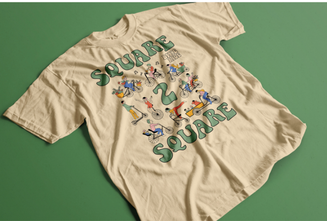 Illustrated shirt design for S2S Bike Ride in May 2023.