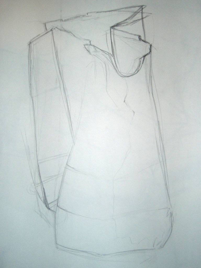 Gesture study of a paper bag from Drawing 101. 15-20 minutes. June 2008 | Graphite HB/2B on 18"x24"drawing paper