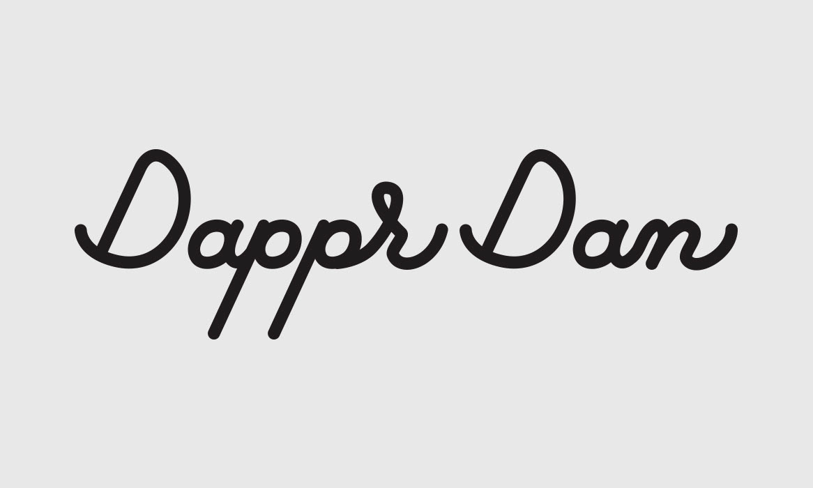 Vector script text designed as part of a logo for a dapper barber. February 2016 | Illustrator CC 2015
