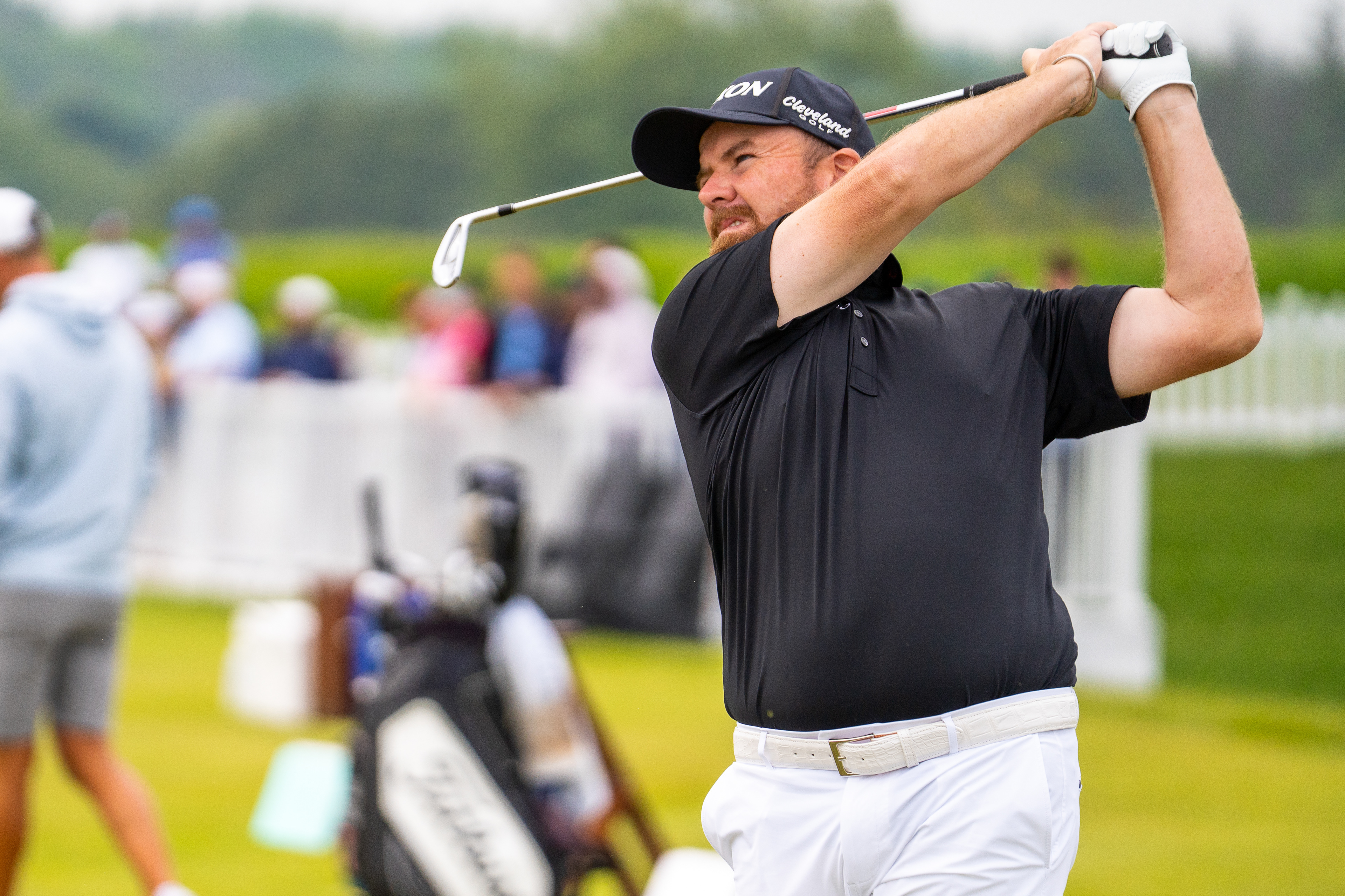 Shane Lowry of Ireland warms up on the driving range prior to the final round of the RBC Canadian Open at TPC Toronto at Osprey Valley on June 8, 2025 in Caledon, Ontario, Canada. (Photo by Jay Barlett)