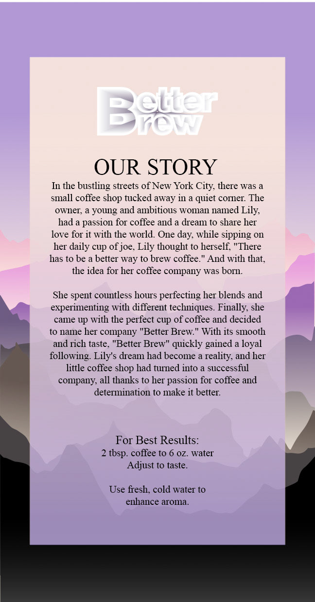 Coffee Packaging- Goodmorning Blend- Back