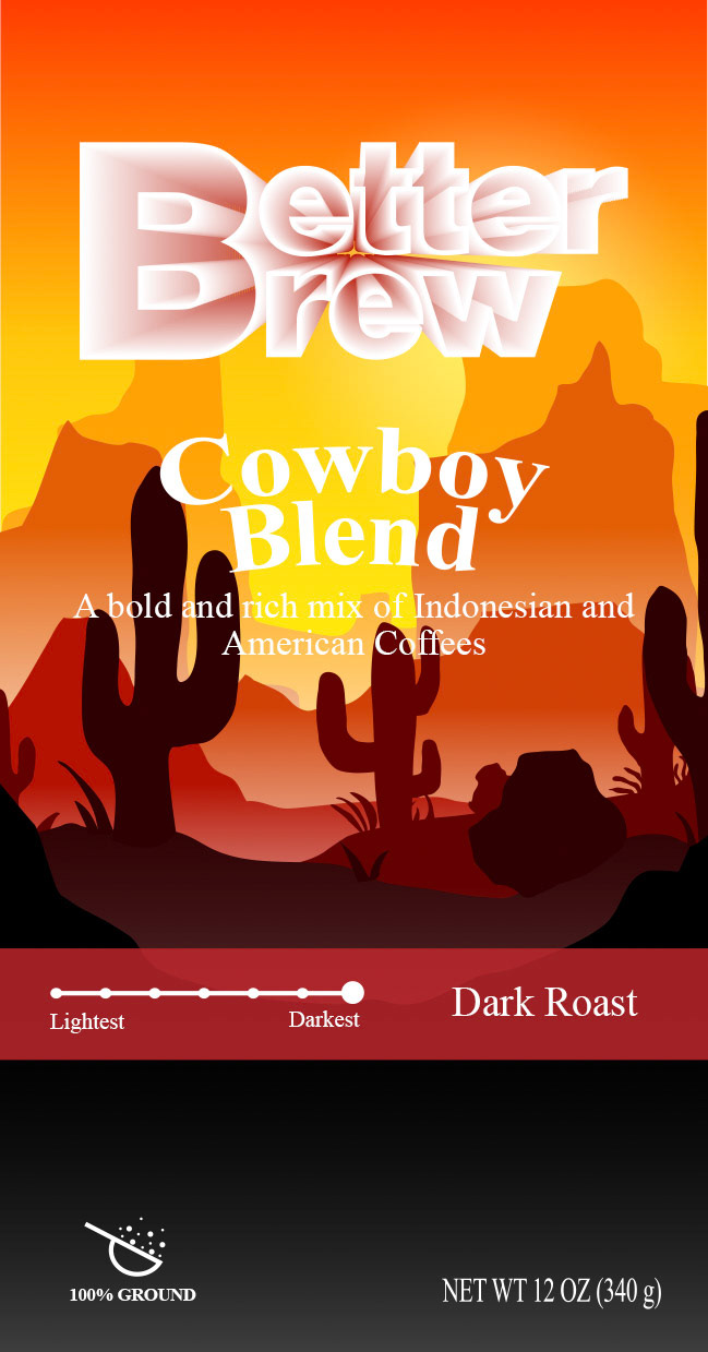 Coffee Packaging- Cowboy Blend Front 