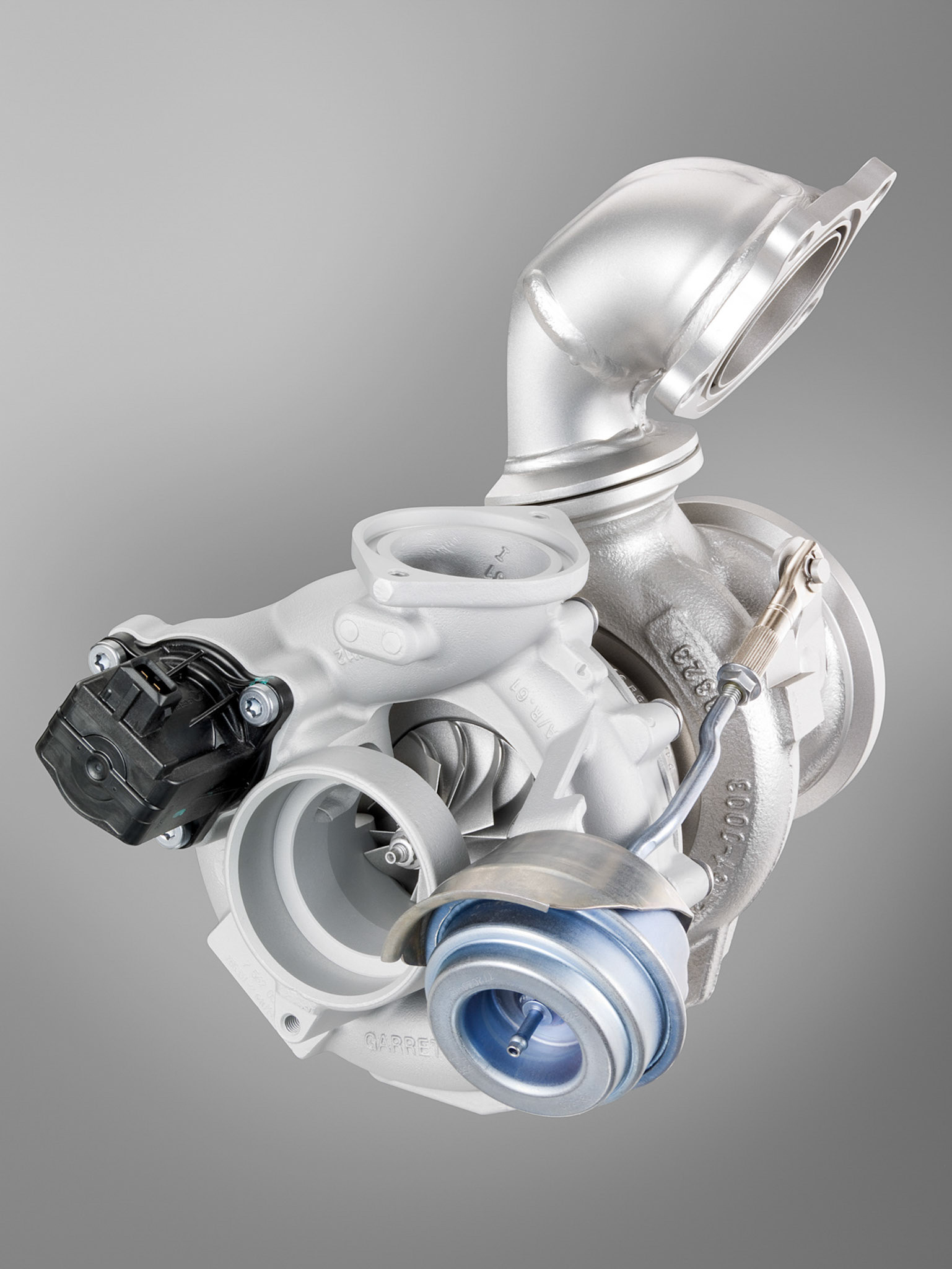 Cut-away Display of the exhaust gas turbocharger of the BMW N74 V12 engine