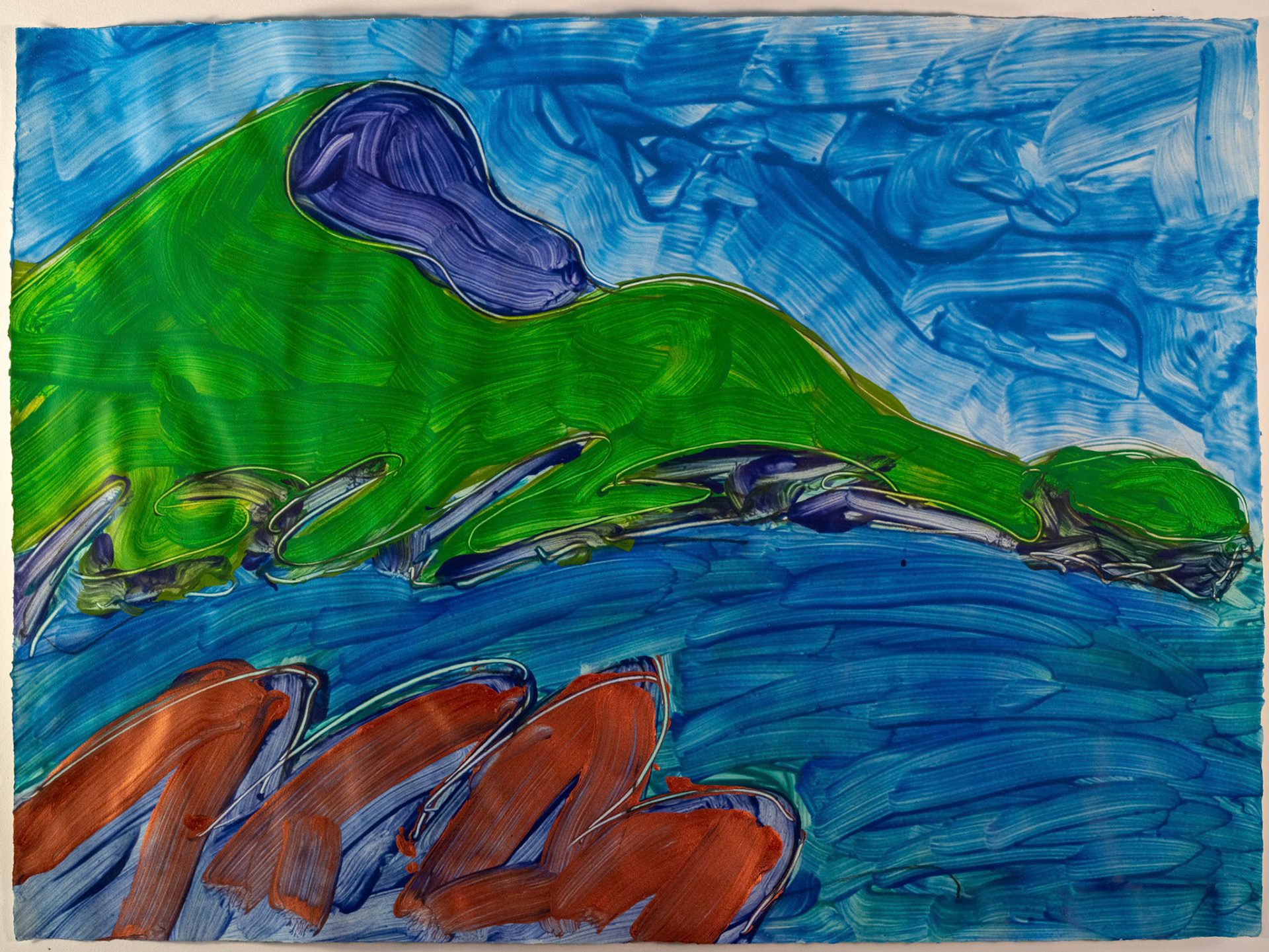 Geevraun from Belderrig, May, 2025 - Acrylic on Twin Rocker handmade cotton paper
