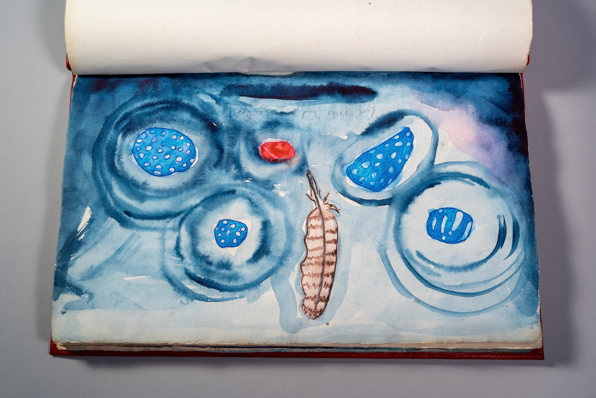 Balinglen 2023 Sketch BookPainting and drawing on antique laid paper, bound in leather with gold tooling, 12" x 16" x 1"