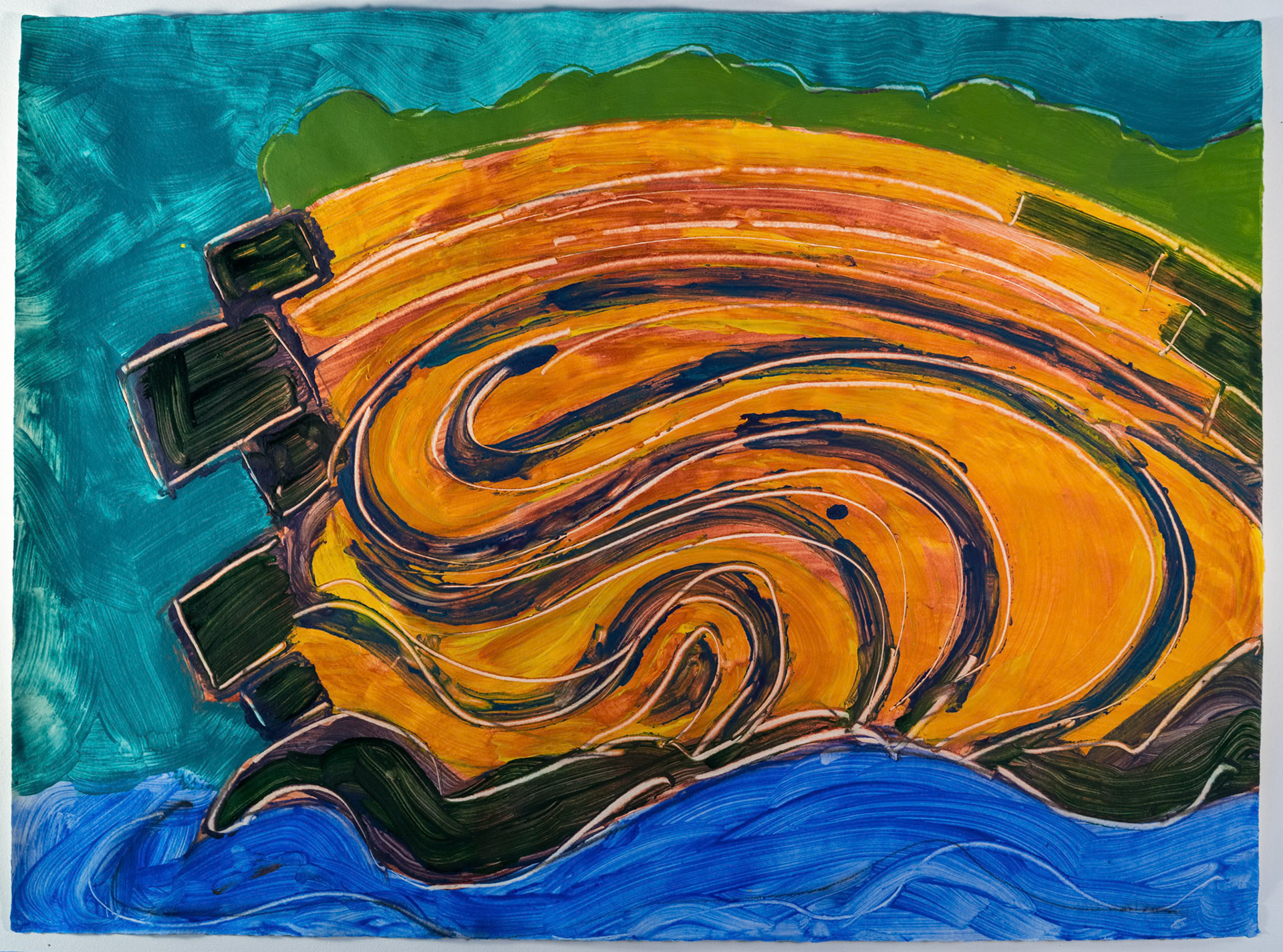 Rock - Belderrig, May, 2025 - Acrylic on Twin Rocker handmade cotton paper