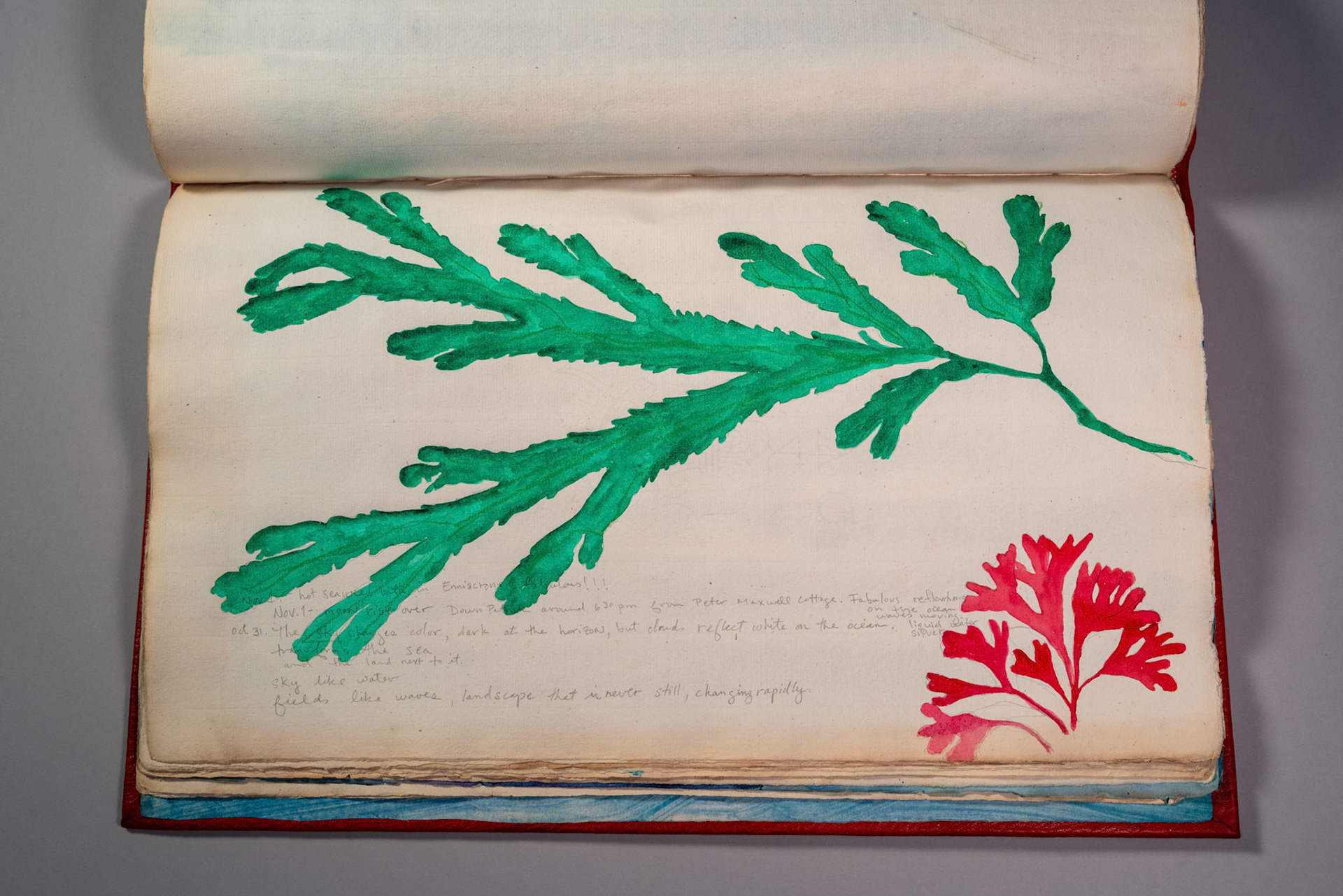 Balinglen 2023 Sketch BookPainting and drawing on antique laid paper, bound in leather with gold tooling, 12" x 16" x 1"