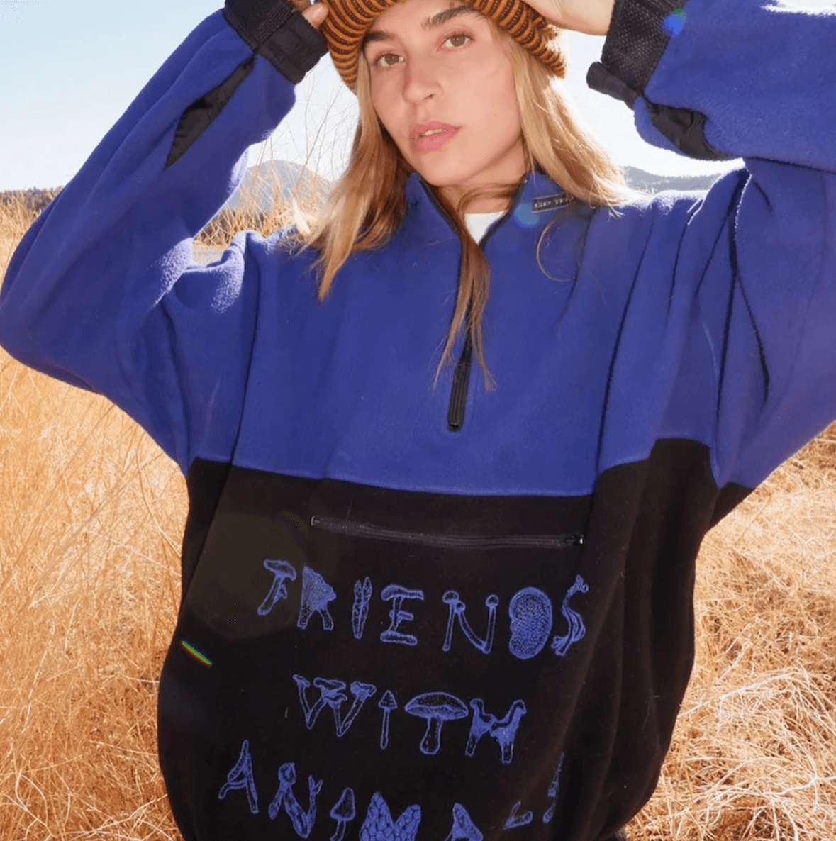 Tavia Bonetti wearing the Mushroom Wordmark