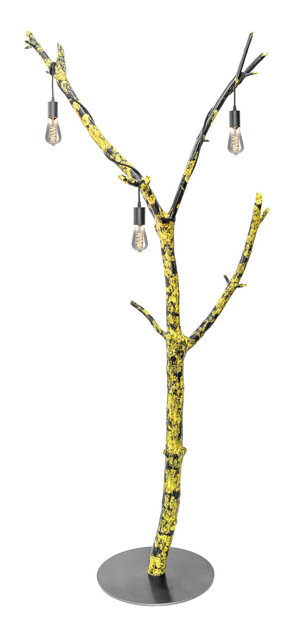 B U C H D R U C K E R - 0 2 HEIGHT: 2300 mm LAMPS: LED, not dimmable, transparent glass fabric cable - black FINISH: Natural, acrylic, black - yellow