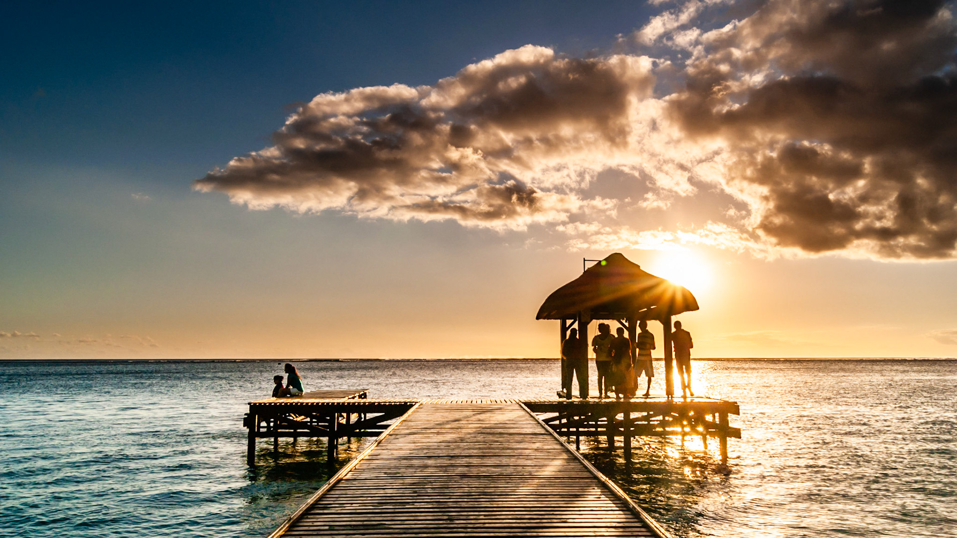 Sunset at the Flic-en-Flac beach