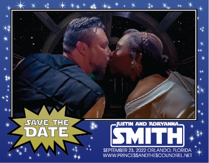 Save the Date Magnet created to send to potential guests. The inspiration was taken from the Topps Star Wars trading card sets from 1977 and created using Adobe Lightroom, Photoshop and Illustrator