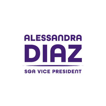 Text lockup for my niece's campaign with her name at top and position she was campaigning for at the bottom, once again using the schools colors. Created in Adobe Illustrator.