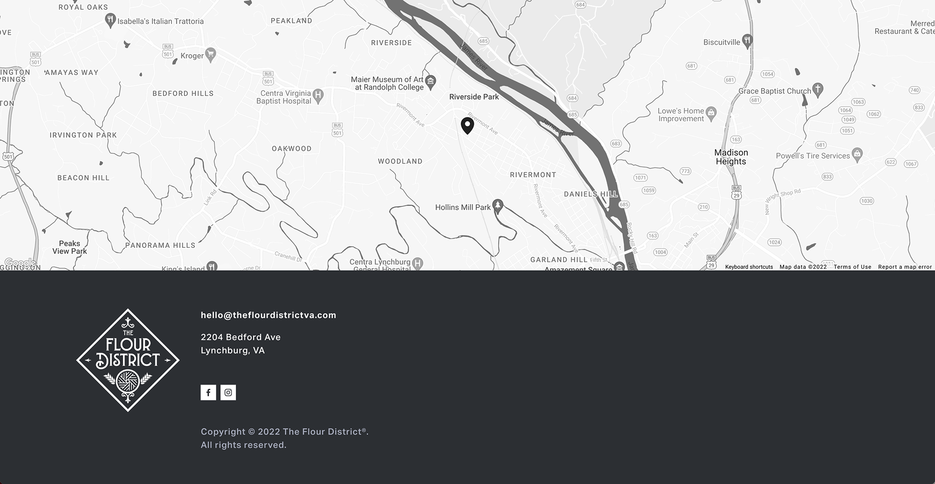 The Flour District Website | Footer