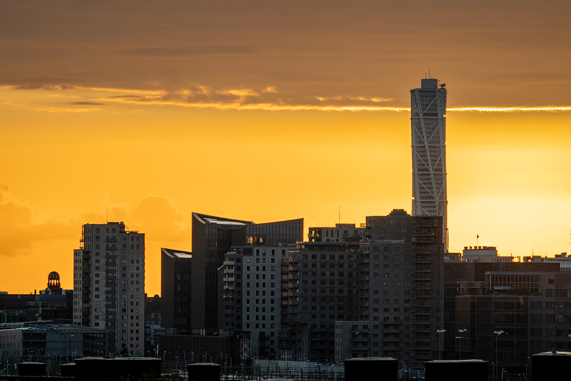 Burning Skyline in Malmö, Sweden