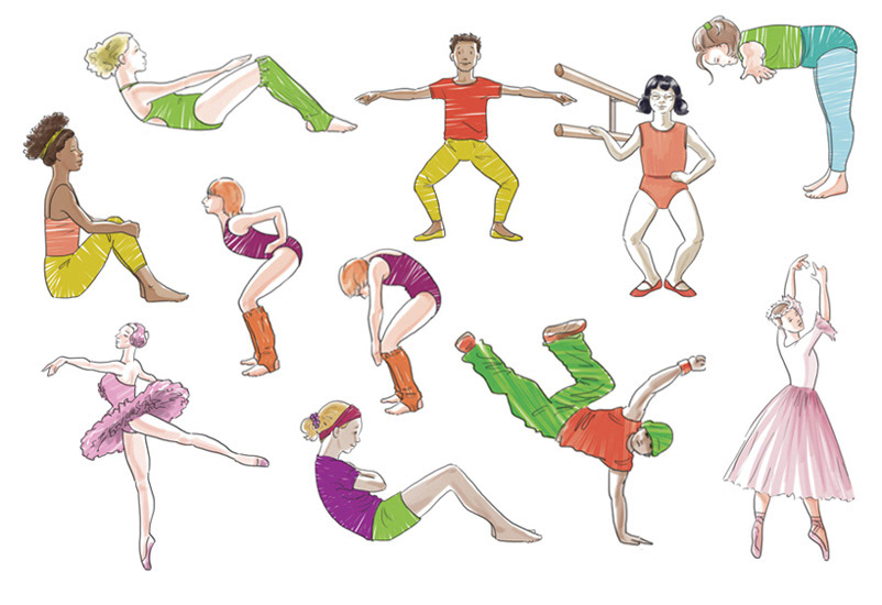 dans illustraties voor SKVR klassiek ballet en moderne dans