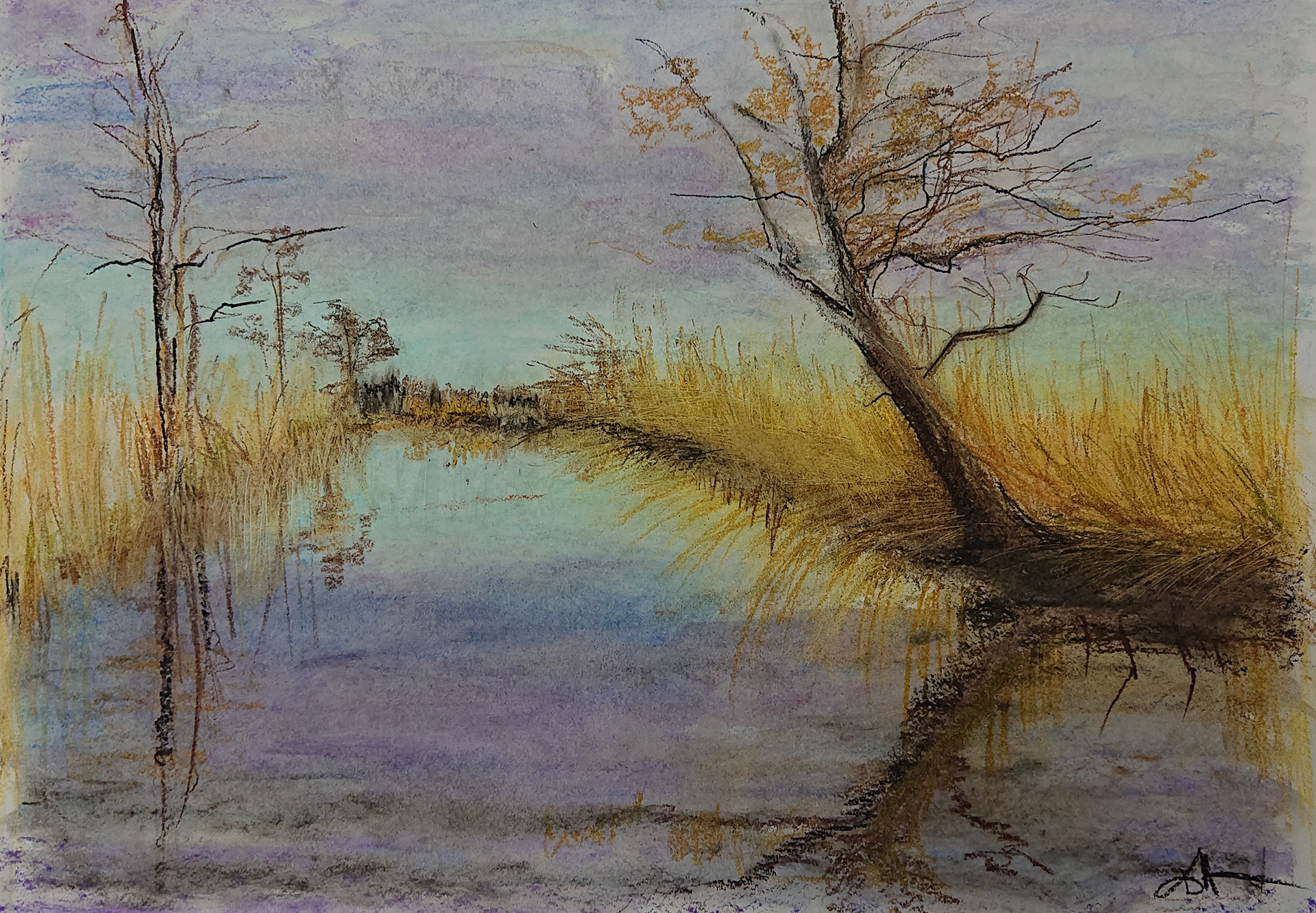 exepiment with oil pastel