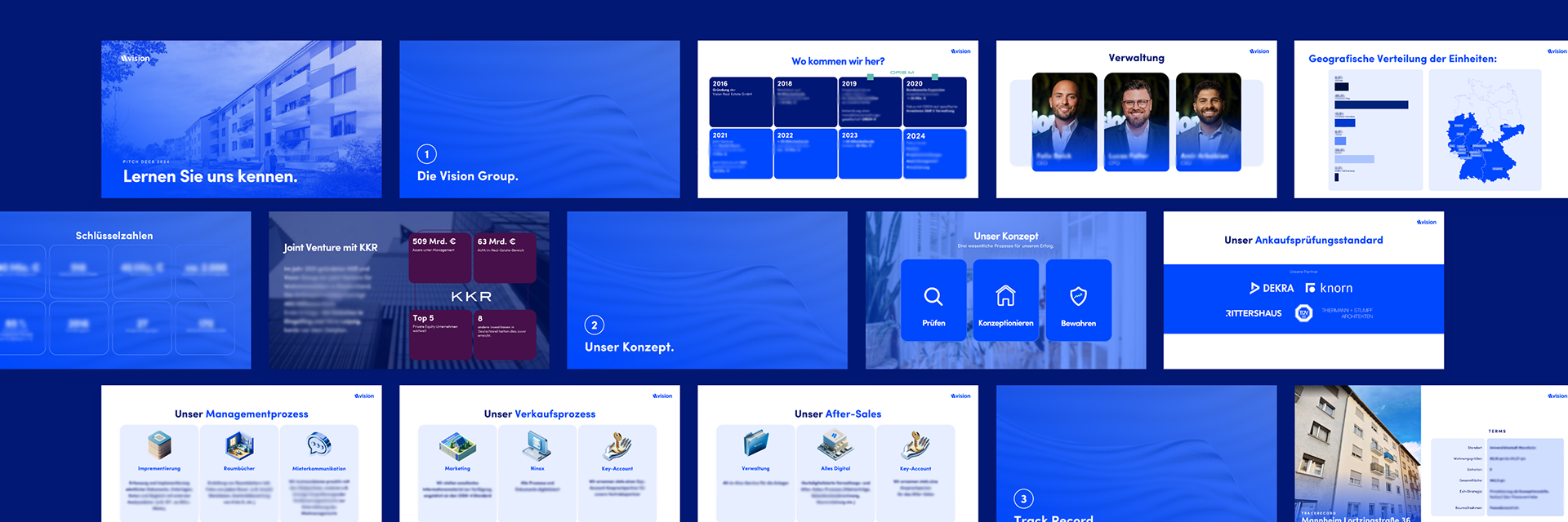 Company introduction pitch deck for Vision Group.
