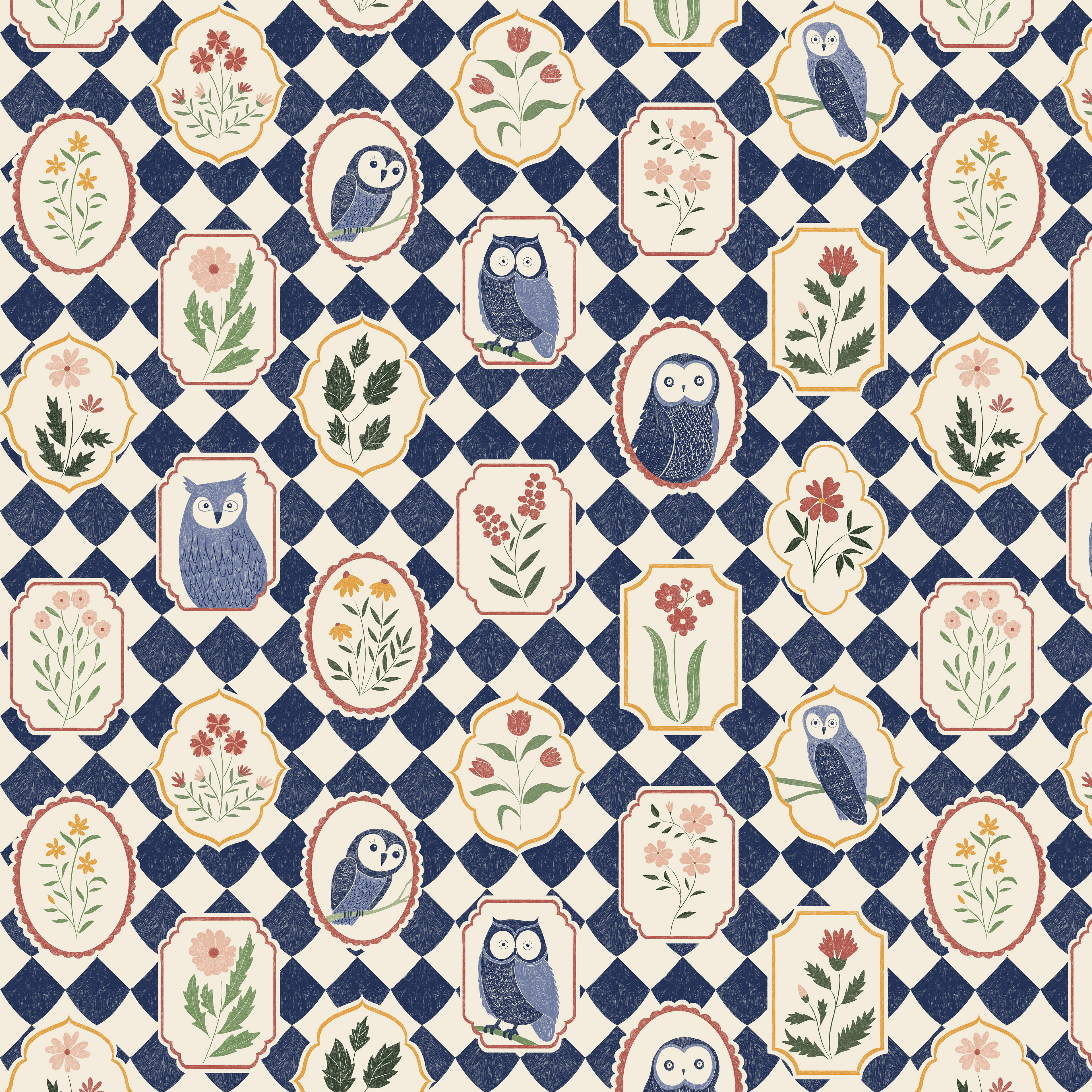 Owls and Flowers