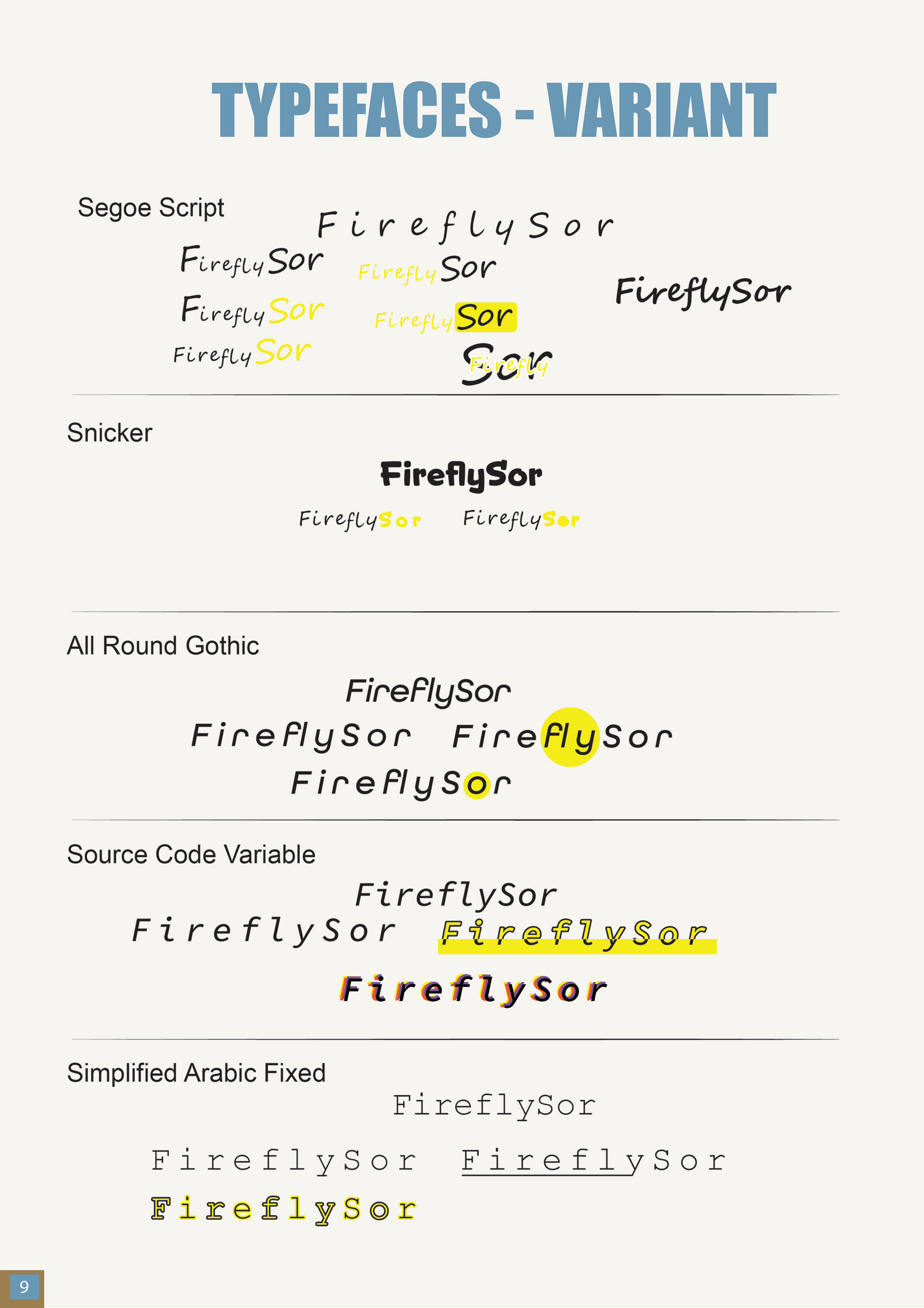 Typefaces Exploration