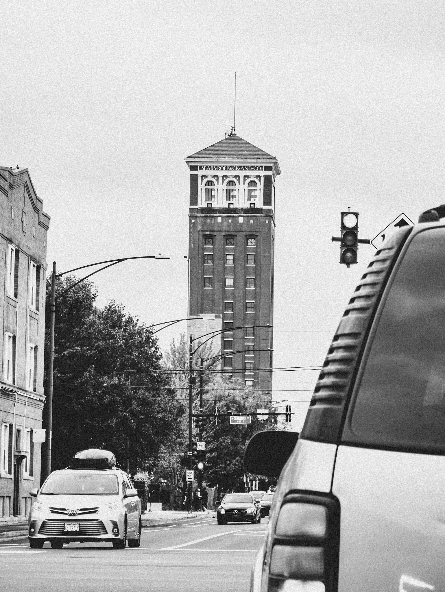 We all know the Chicago Skyline by the Sears Tower (that some people spell Willis), but did you know that the Sears and Roebuck company's original "tower" is also in Chicago?  The Sears Merchandise Building Tower at Hamlin/Athrington in North Lawndale is one of the three surviving buildings of the former mail order empire, sometimes described as the "Amazon before Amazon."  The building now has several commercial tenants with its 14th floor fully restored as an event space. Sadly, it wasn't open when I was in the neighborhood.