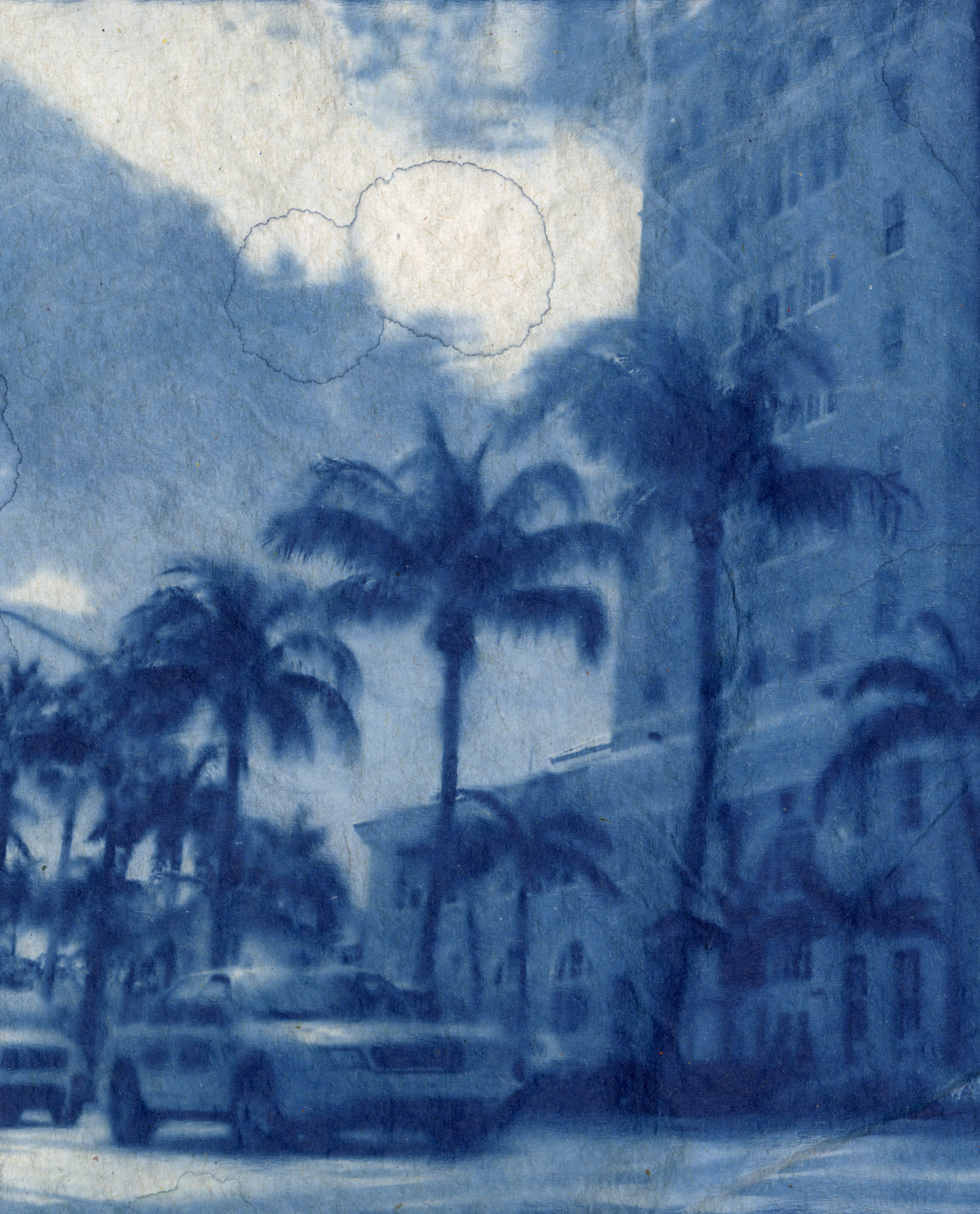 Cyanotype on tissue paper
