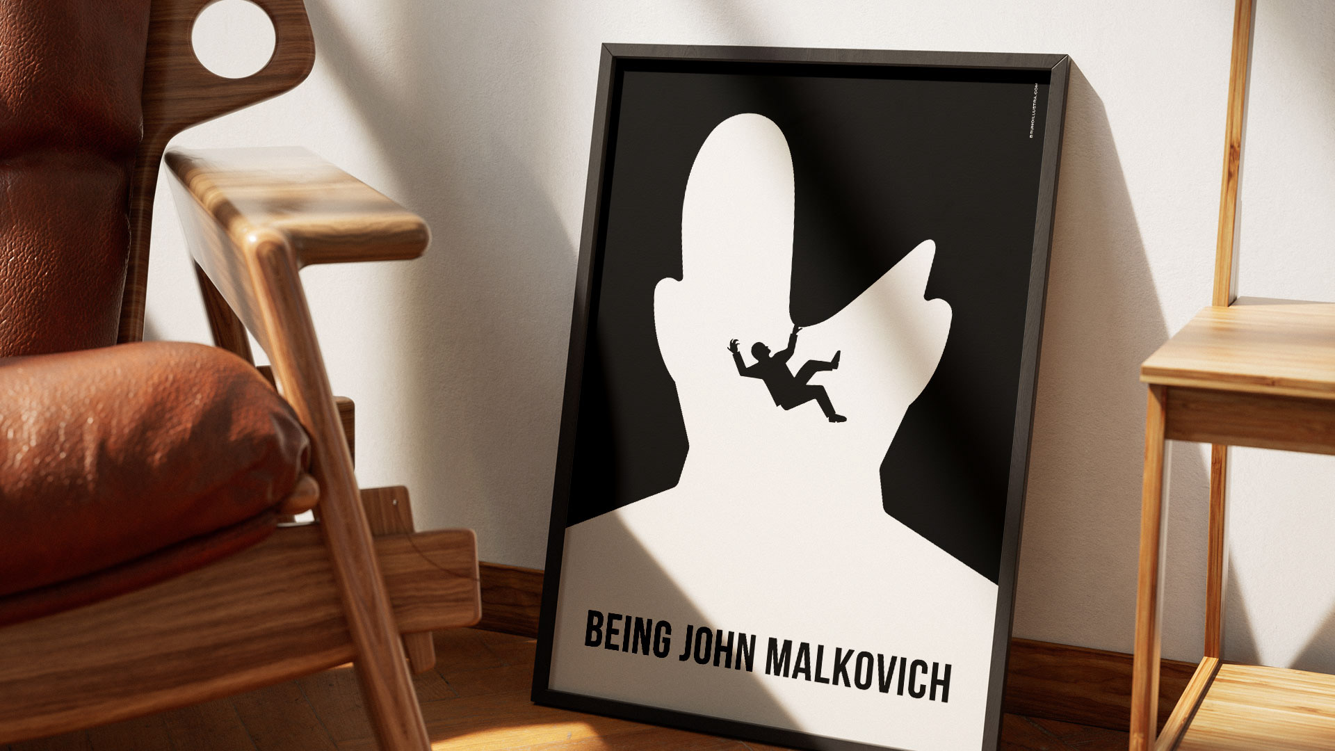 Alternative film poster of Being John Malkovich, designed for collectors and film enthusiasts.