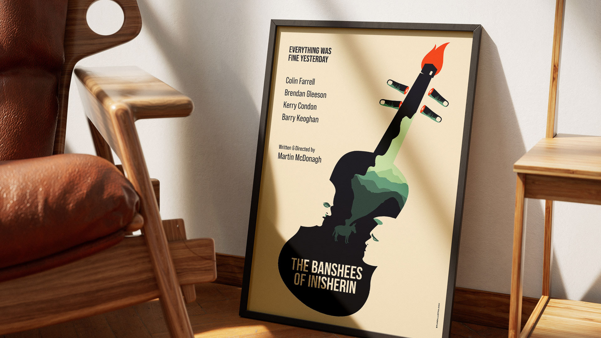 Alternative film poster of The Banshees of Inisherin, designed for collectors and film enthusiasts.