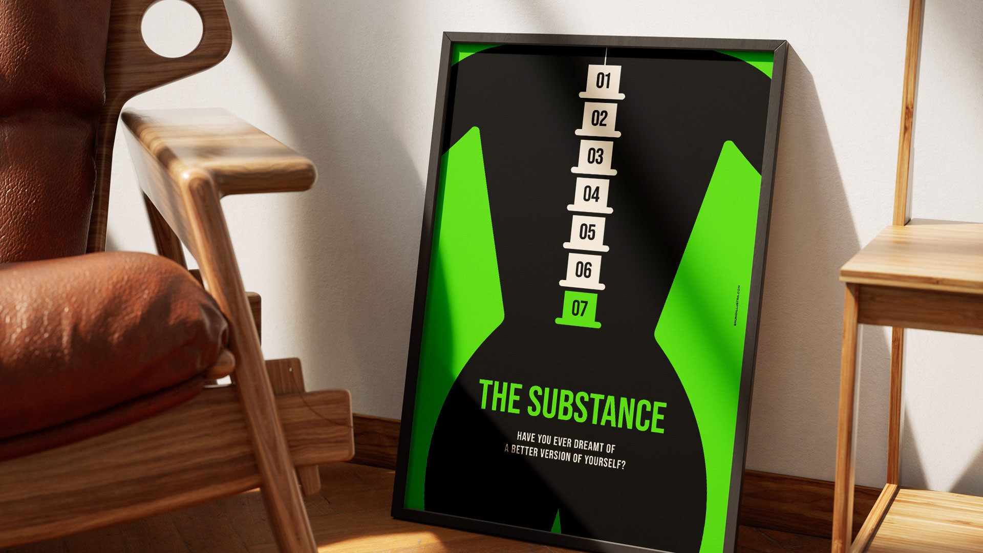 Alternative film poster of The Substance, designed for collectors and film enthusiasts.