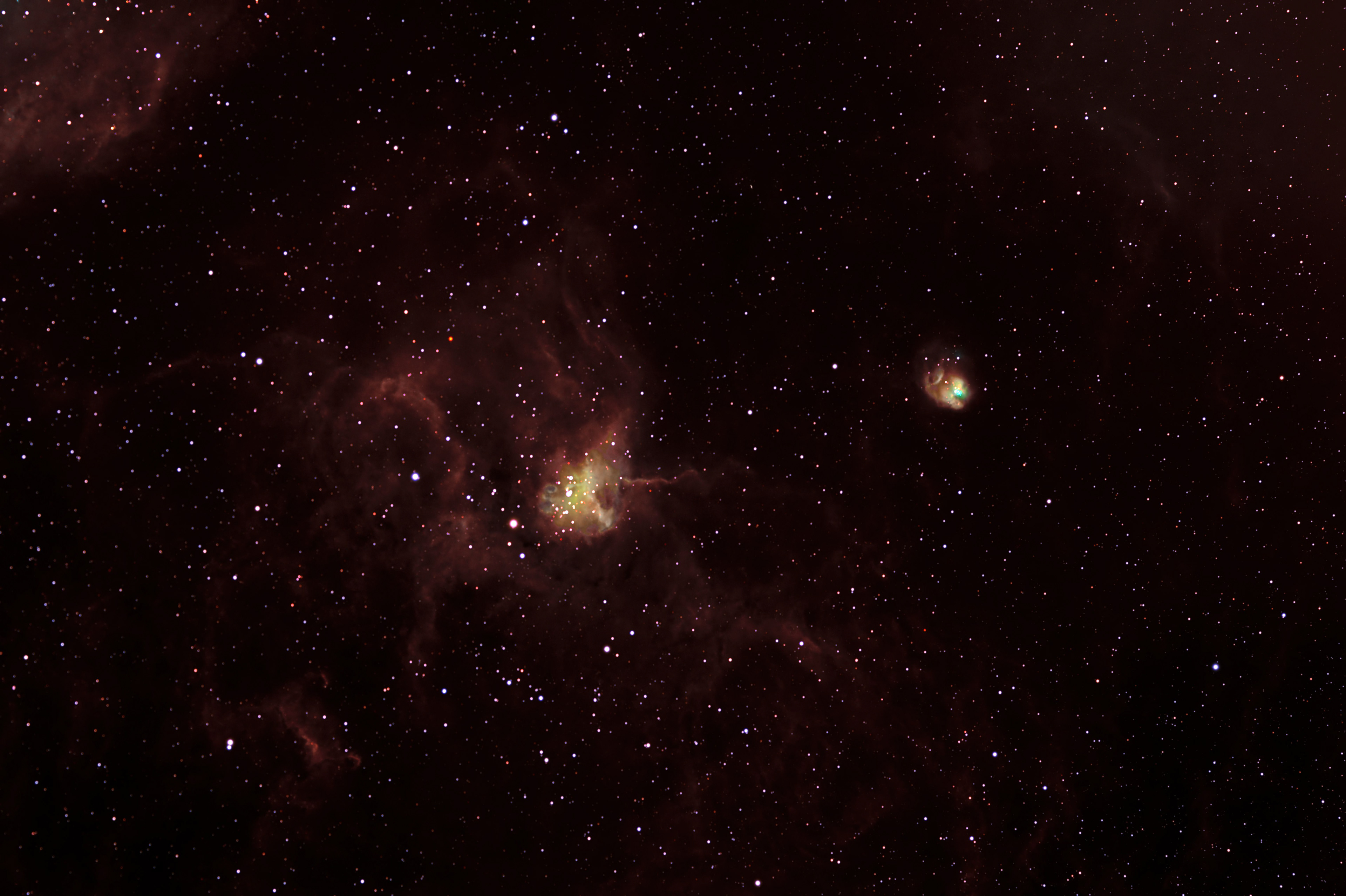 “The Spider and The Fly” nebulae, IC 417 abounds in star formation. Locat4ed in the constellation Auriga, IC 417 lies about 10,000 light-years away.