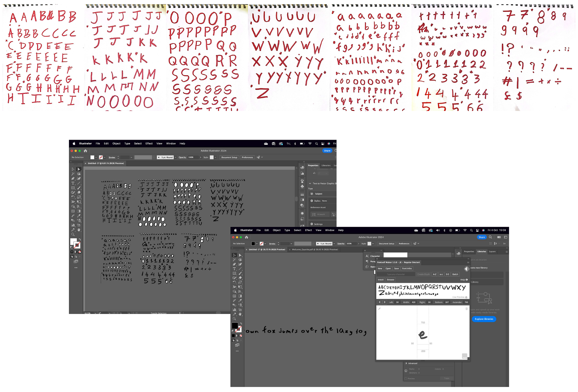 Sketched letterforms