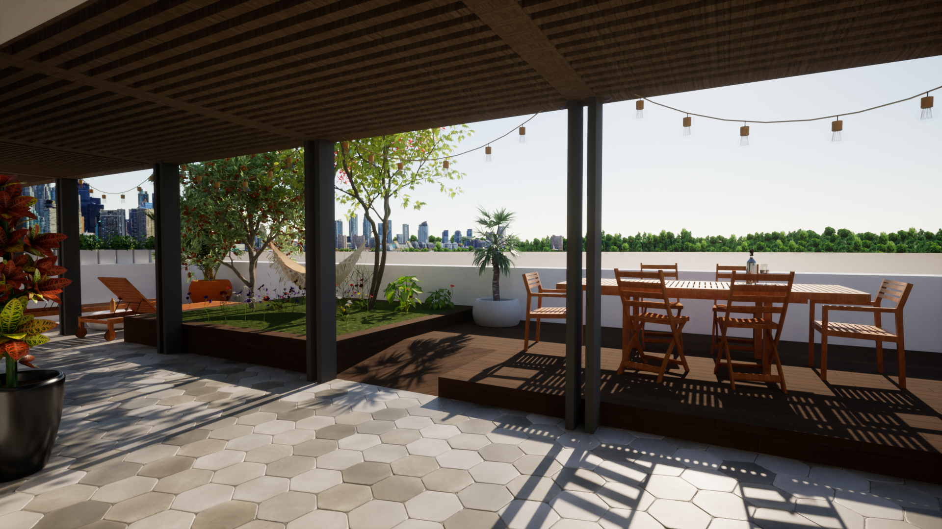 Partie repas et jardin