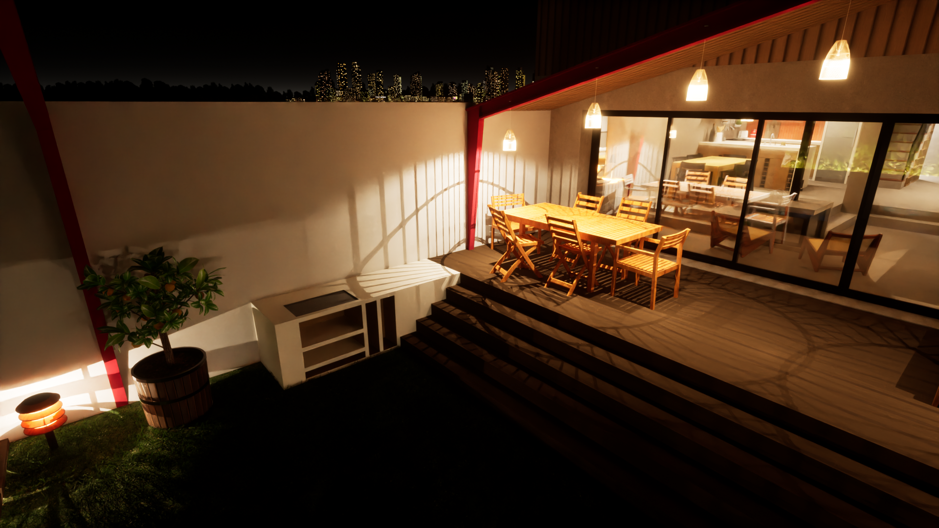 Vue terrasse nuit