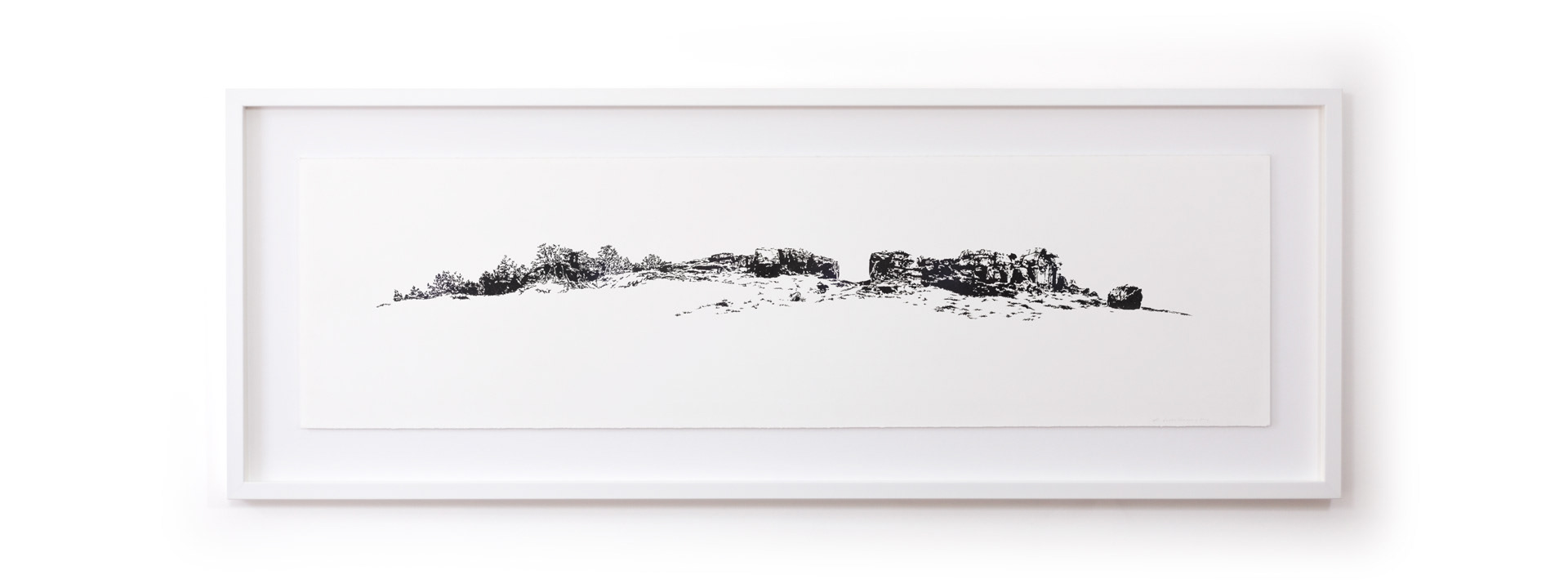 Framed picture - Cow & Calf, Ilkley, West Yorkshire - Ink on paper